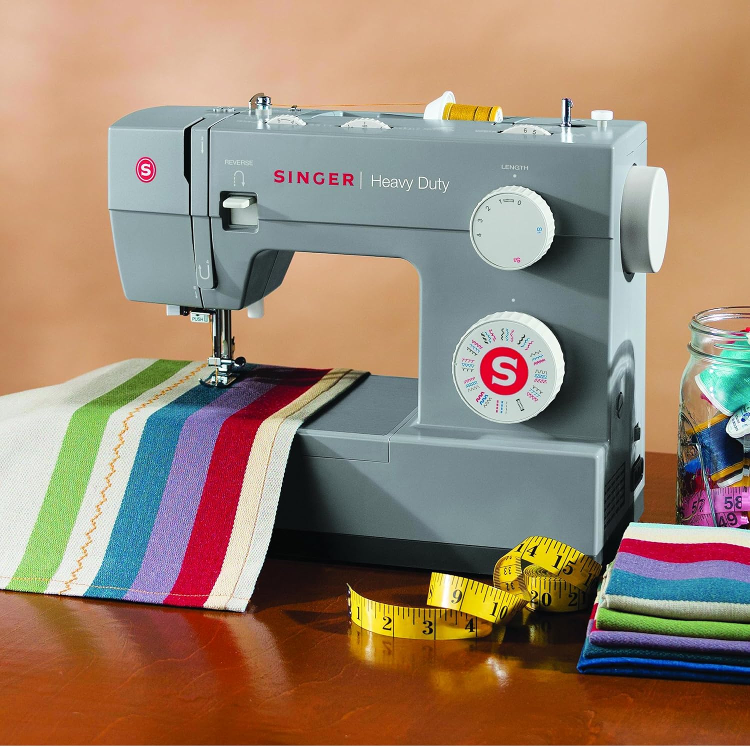 SINGER | Heavy Duty 4432 Sewing Machine with Heavy Duty Extension Table