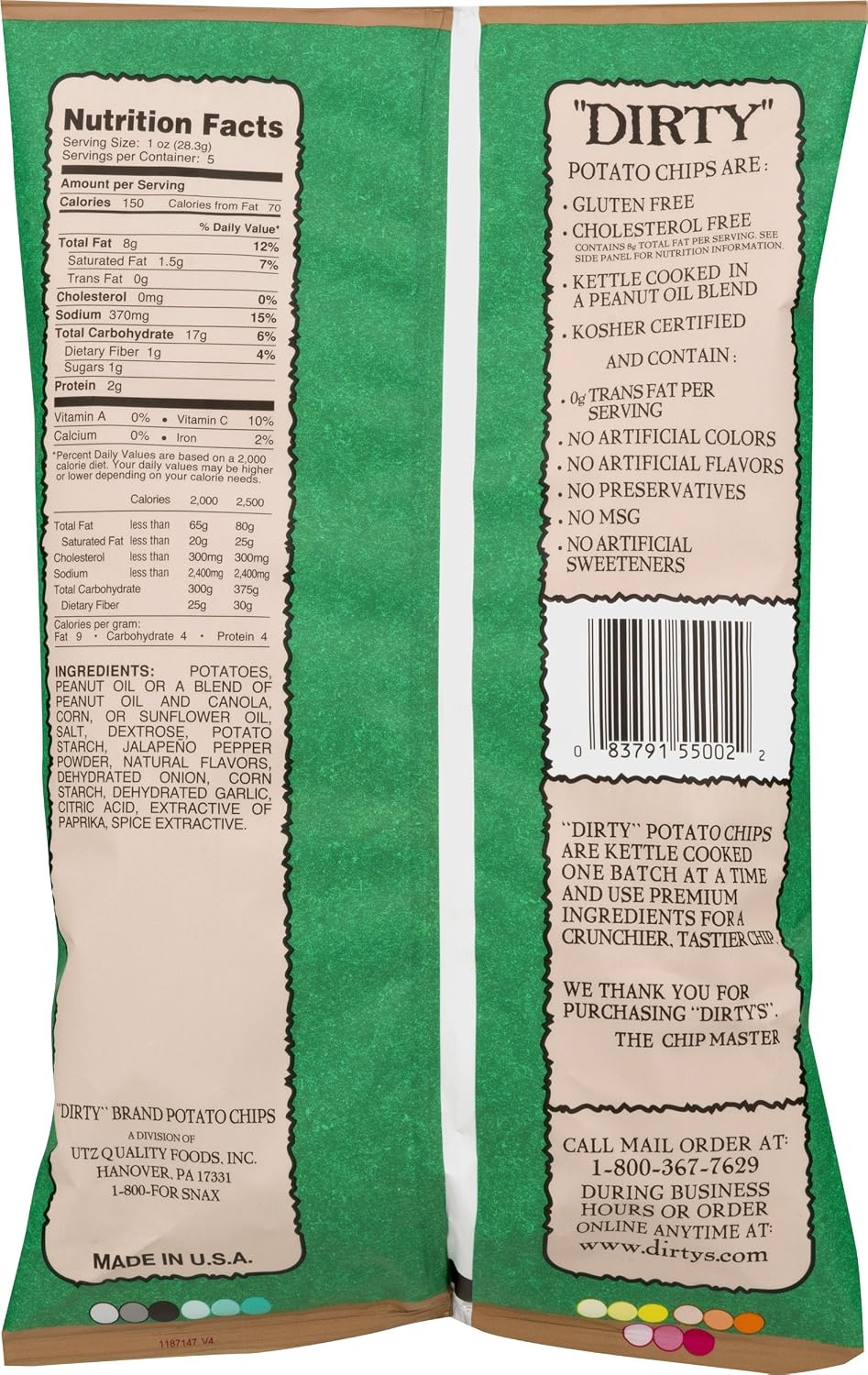 Dirty Chips Jalapeno Heat, 2-Ounce (Pack of 25)