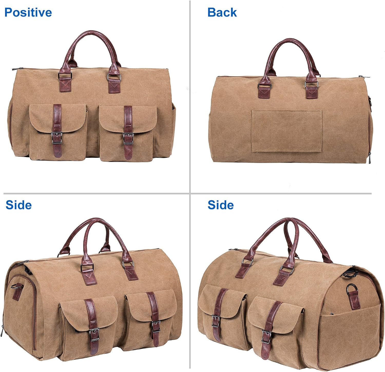 seyfocnia Convertible Travel Garment Bag,Carry on Garment Duffel Bag for Men Women - 2 in 1 Hanging Suitcase Suit Business Travel Bag