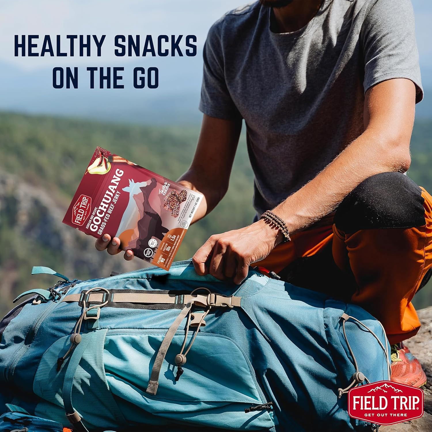 Field Trip Beef Jerky, Original, 1 Oz Bag, 12 Bags/carton | Grass Fed Beef Jerky, Healthy Gluten Free Snacks, All Natural, Paleo-Friendly Beef Jerky, High Protein, Low Carb, No Nitrates