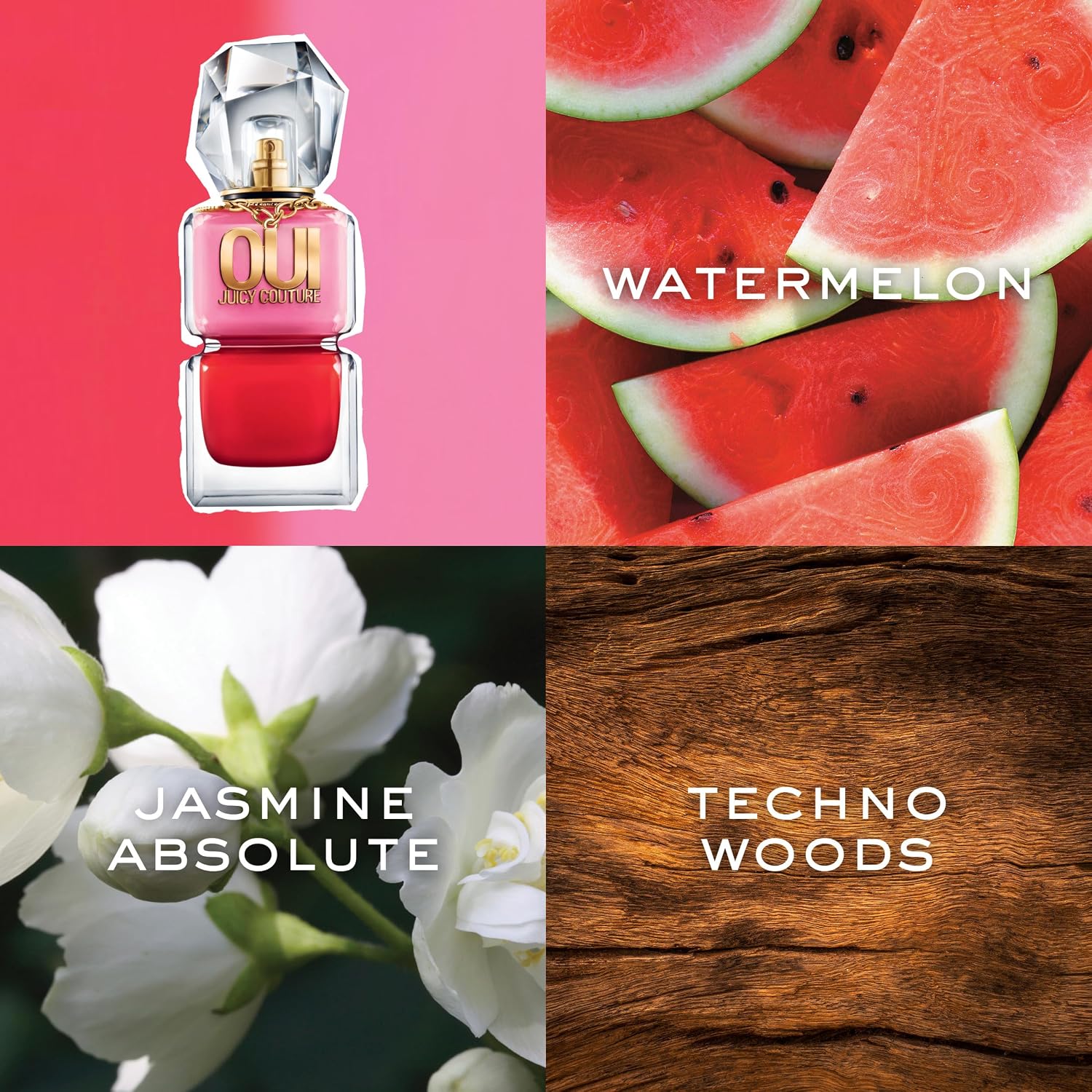 Juicy Couture Oui Eau De Parfum, Women's Perfume with Notes of Watermelon, Jasmine & Techno Woods - Fruity & Floral Perfume for Women