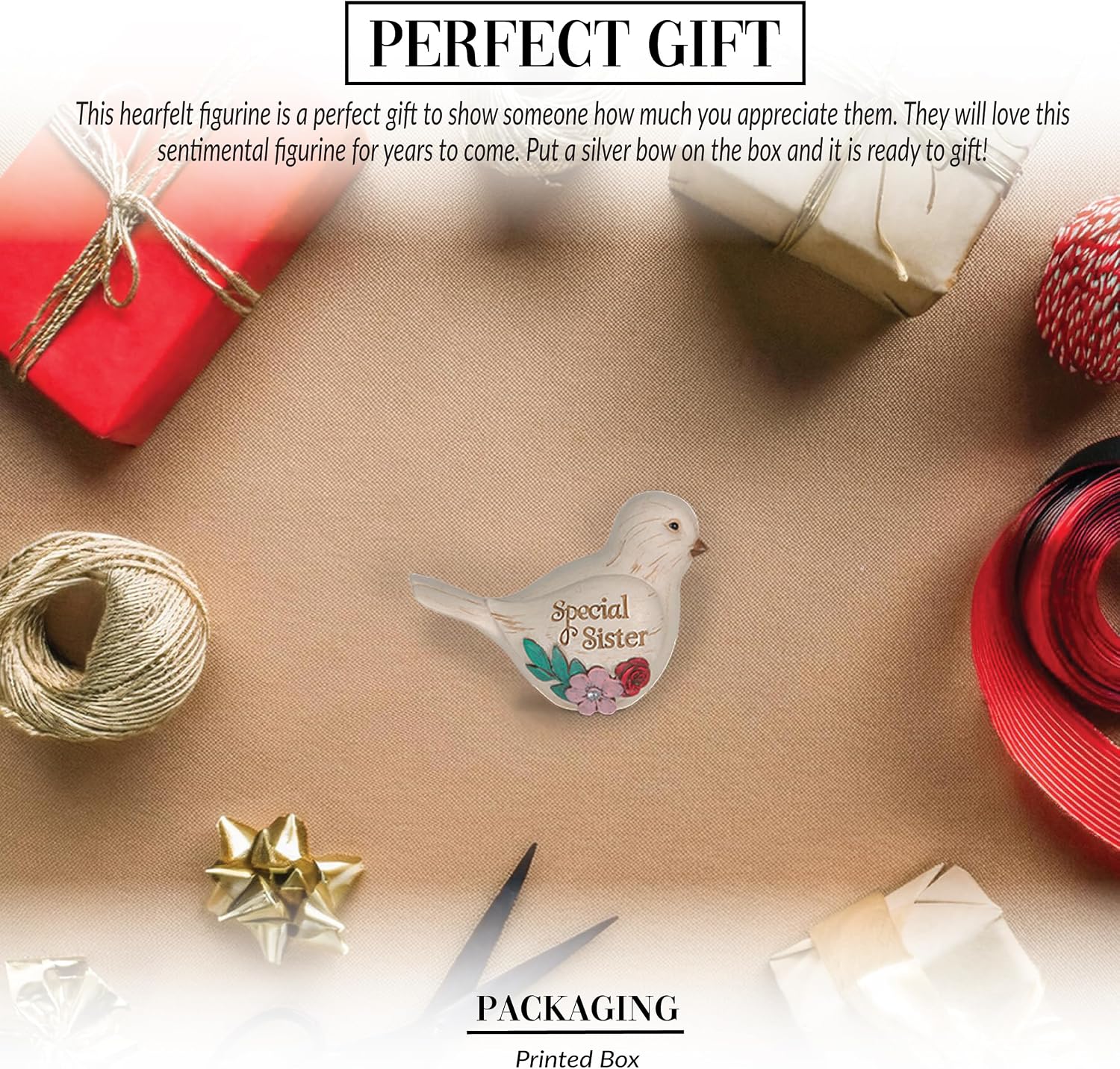 Pavilion Gift Company - Simple Spirits 41104 Decorative Bird Friend Make Life Beautiful Bird Figurine 3.5"