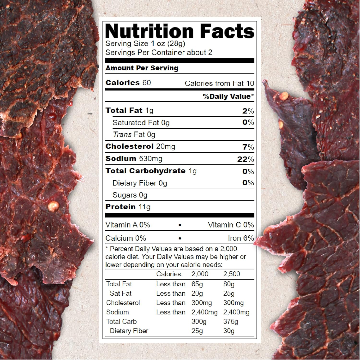 Hardtimes Original Beef Jerky, High Protein Snack, 4 x 2.25 oz Bags