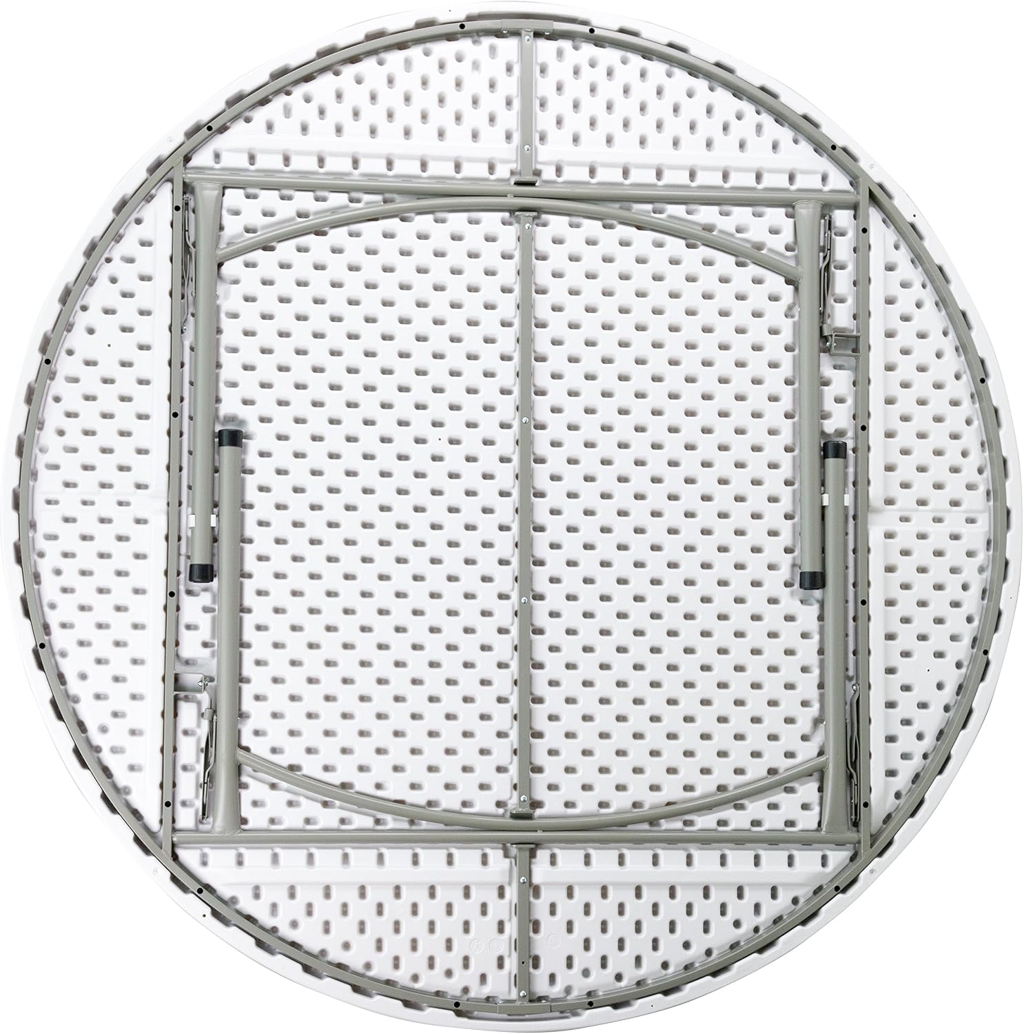 Flash Furniture 5' Round All-Occasion Plastic Folding Event Table for Parties and Trade Shows, Folding Banquet Table for Indoor/Outdoor Events, White