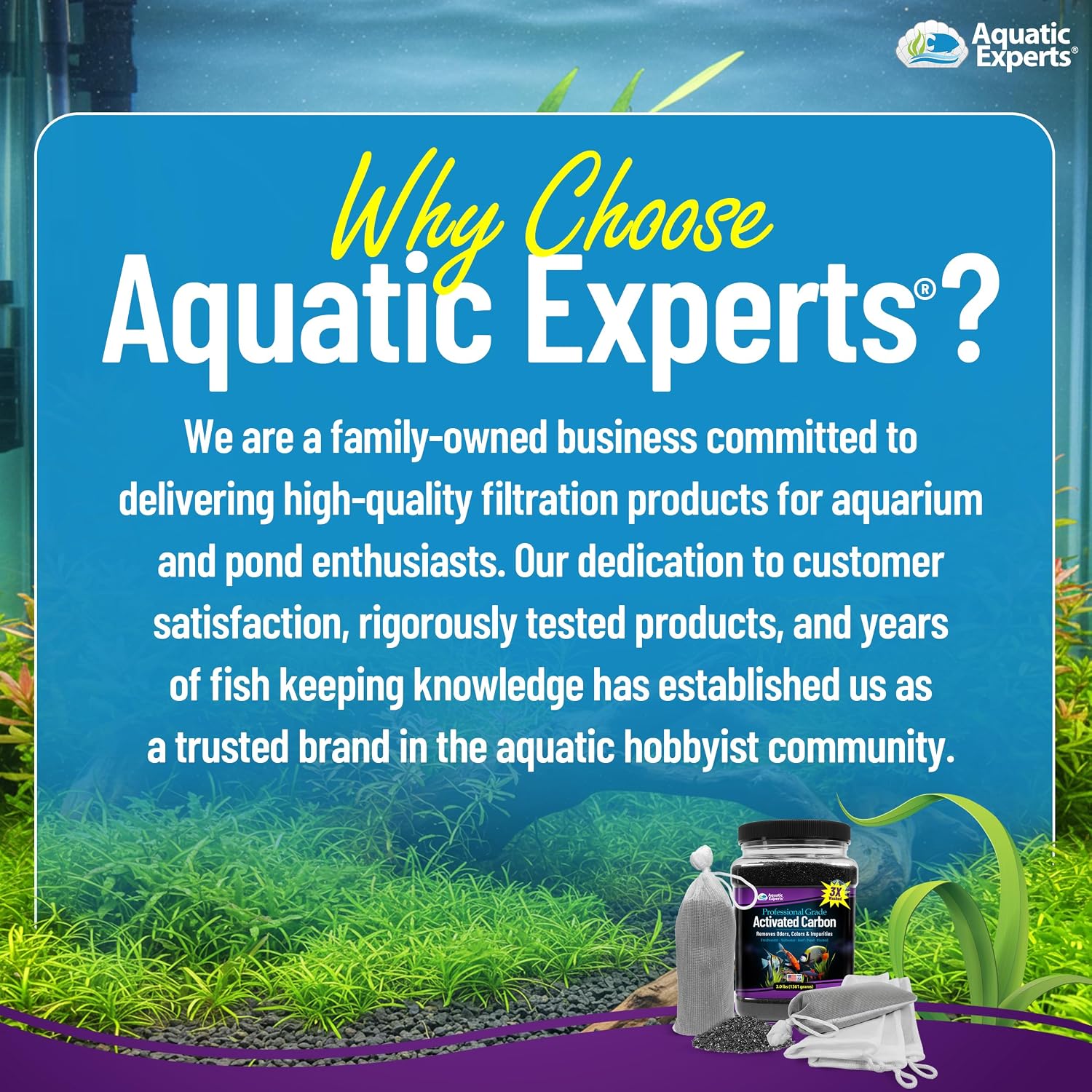 Aquarium Carbon Pad – Cut‑to‑Fit Carbon Infused Filter Pad Media for Crystal Clear Fish Tanks and Ponds, 3/8"–1/2" Thick (10.5 Inch Width