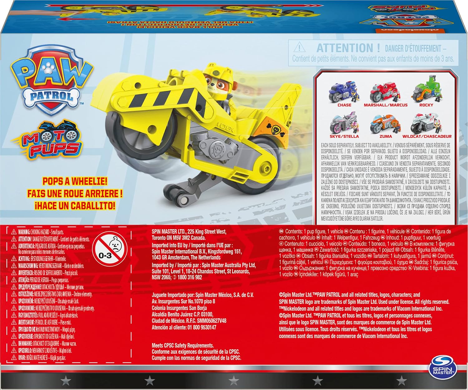 PAW Patrol, Moto Pups Wildcat’s Deluxe Pull Back Motorcycle Vehicle with Wheelie Feature and Toy Figure