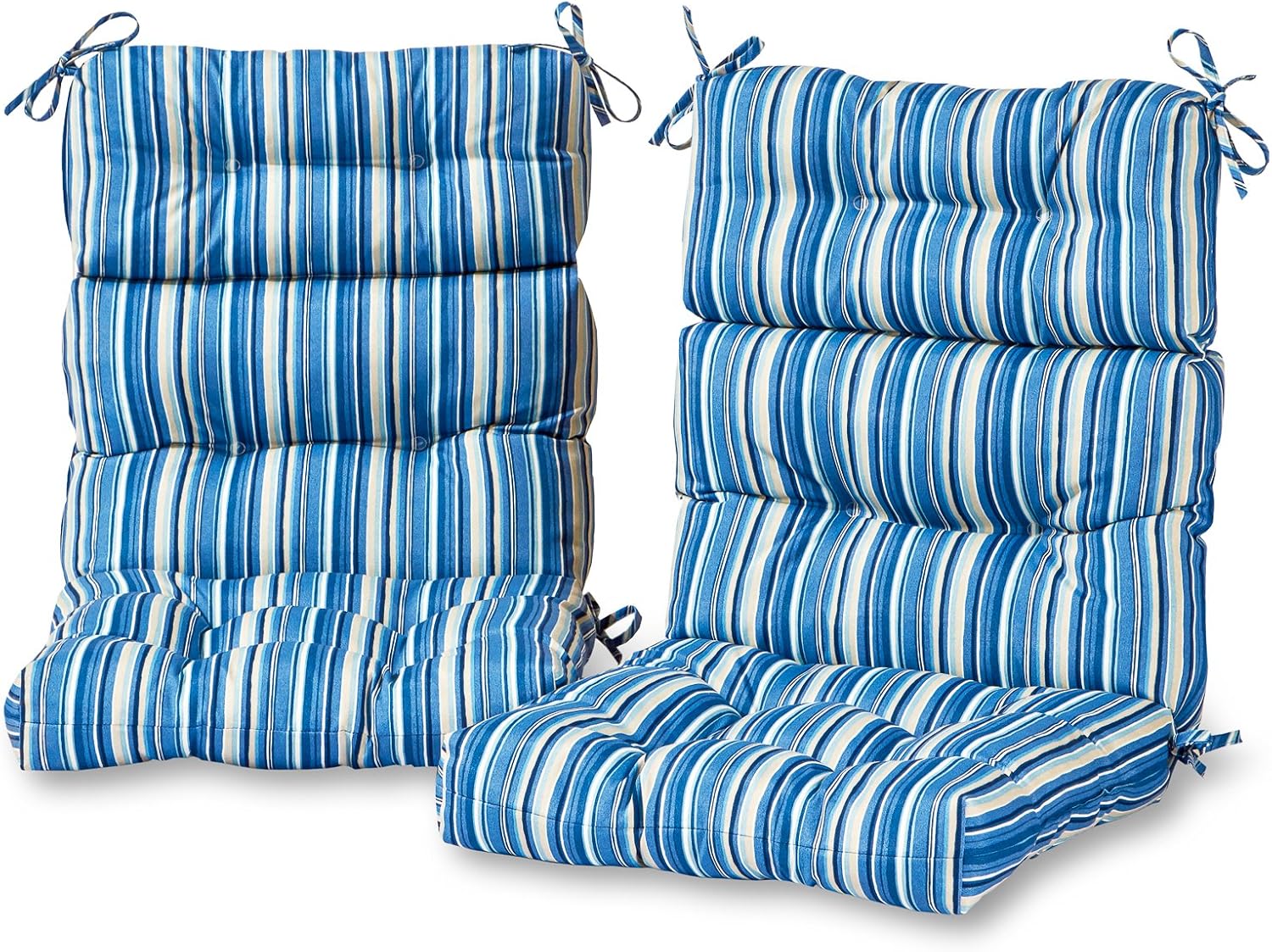 Greendale Home Fashions Outdoor 44x22-inch High Back Chair Cushions (Set of 2), Cement