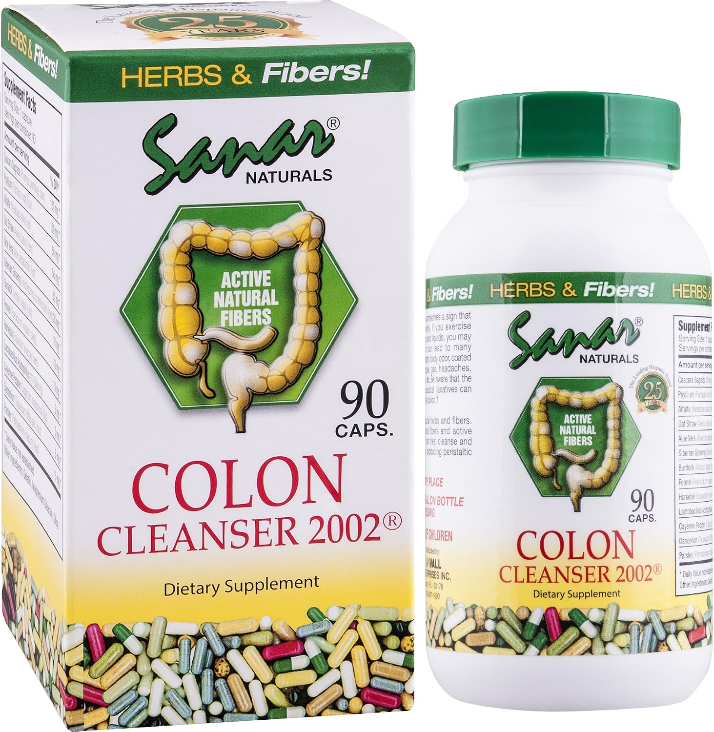 Sanar Naturals Colon Cleanser 2002, High Fiber with Psyllium Husk, 90 Ct | Psyllium Husk Fiber, Probiotics, Cascara Sagrada & Aloe, Colon Cleanse, Gut Health & Daily Regularity, GLP-1 Support, 90 Ct