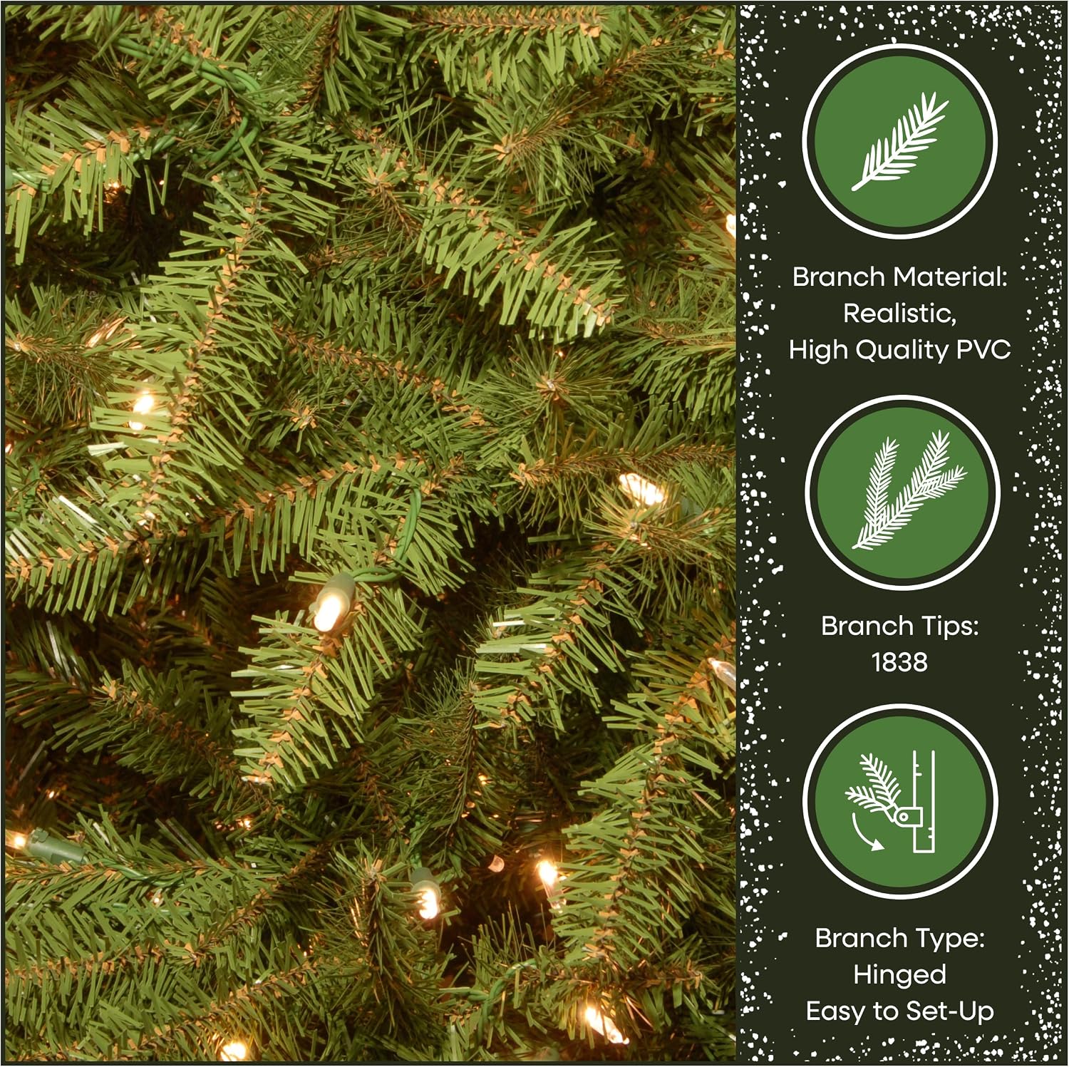 National Tree Company 7ft Pre-Lit Dunhill Fir Artificial Christmas Tree | 700 Clear Lights, 2,144 Tips, Includes Stand, Green