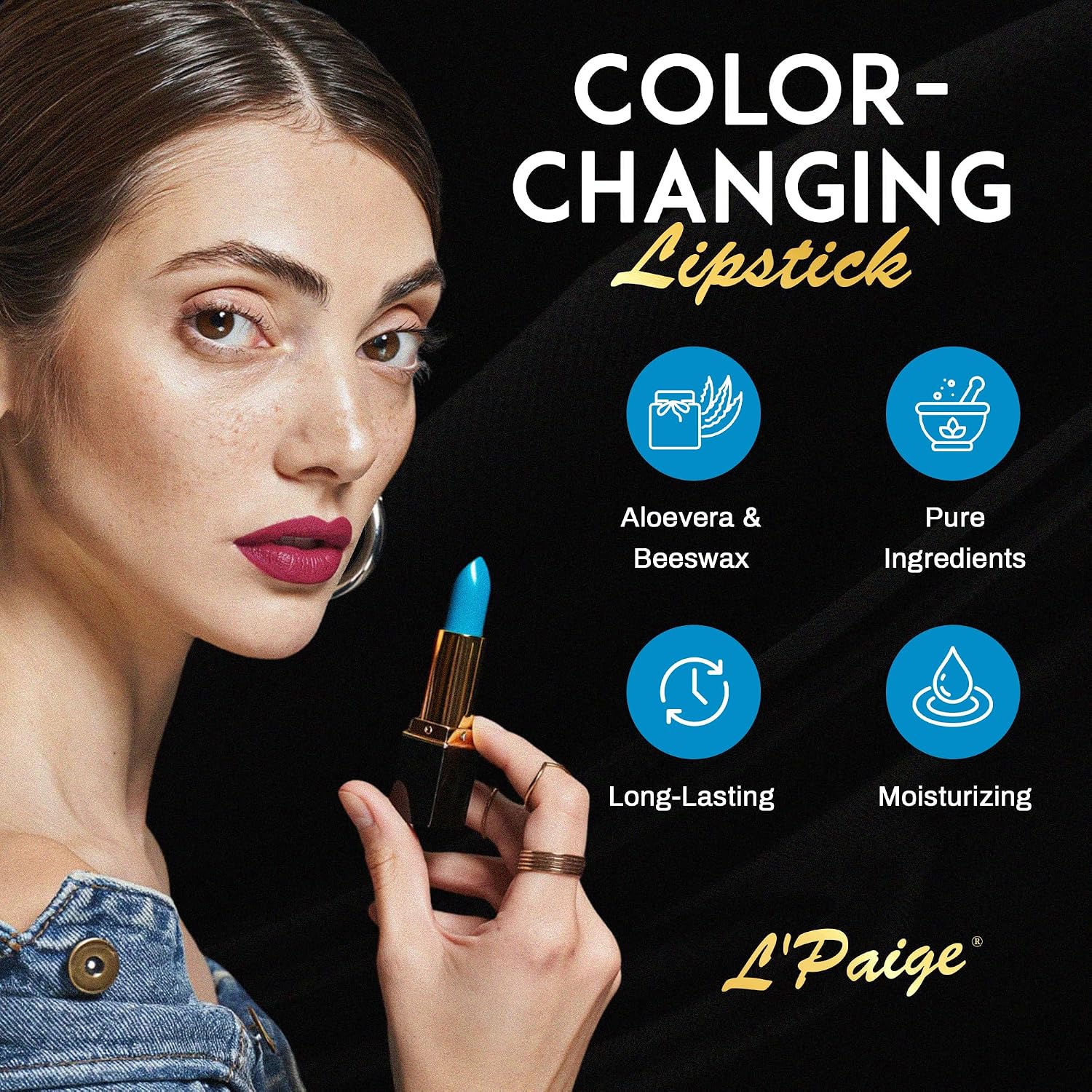 L’Paige Rosy Pearl Lipstick | Sheer Neutral Rose Lip Color | Aloe Vera Moisturizing Formula | Long-Lasting Hydrating Finish | Soft Silvery Pink Shade L56