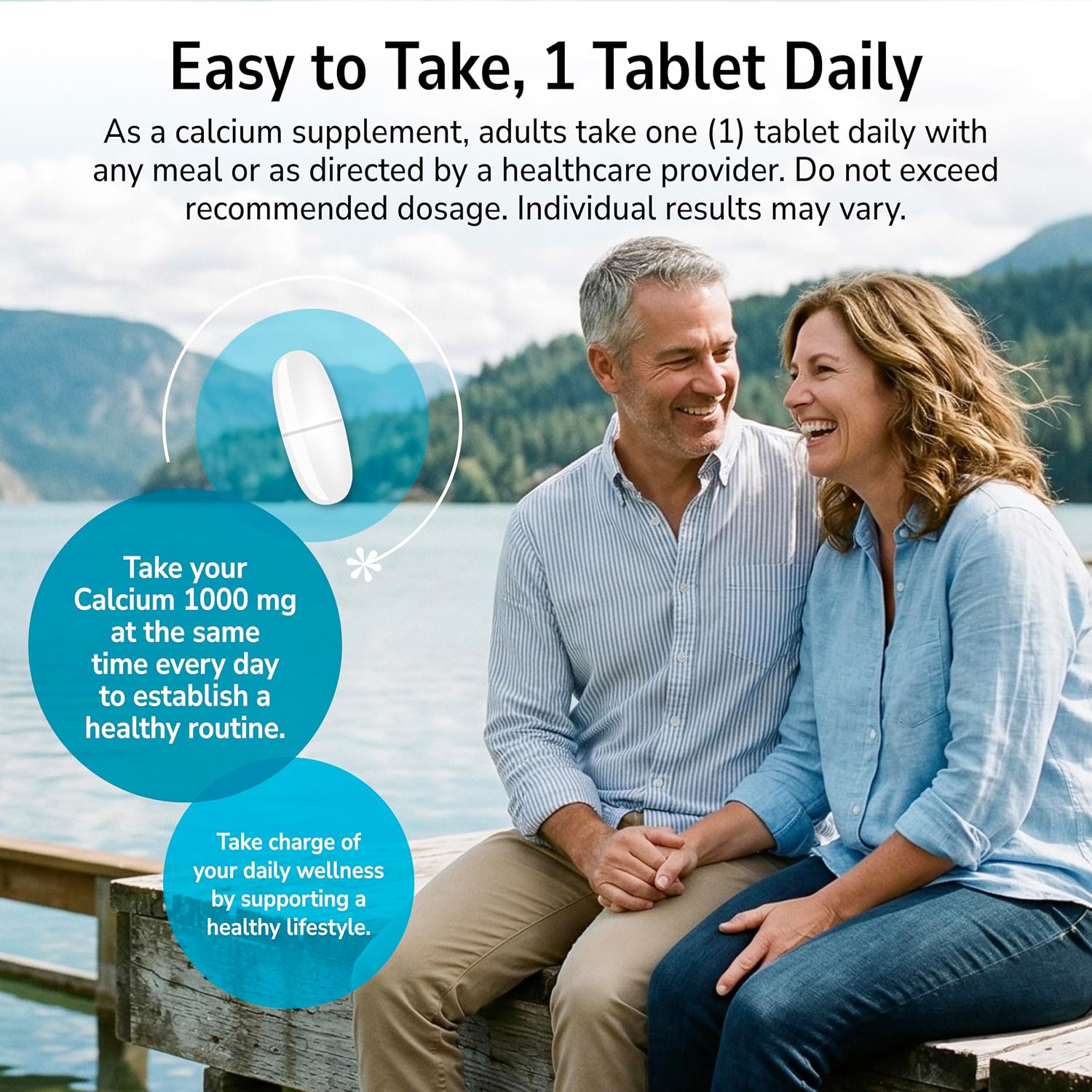 21st Century Calcium 1000mg Plus D3 Tablets, Bone Health, 90 Count | Calcium 1000 mg with Vitamin D3 20 mcg (800 IU), Bone Strength & Density Support, Daily Supplement for Men & Women