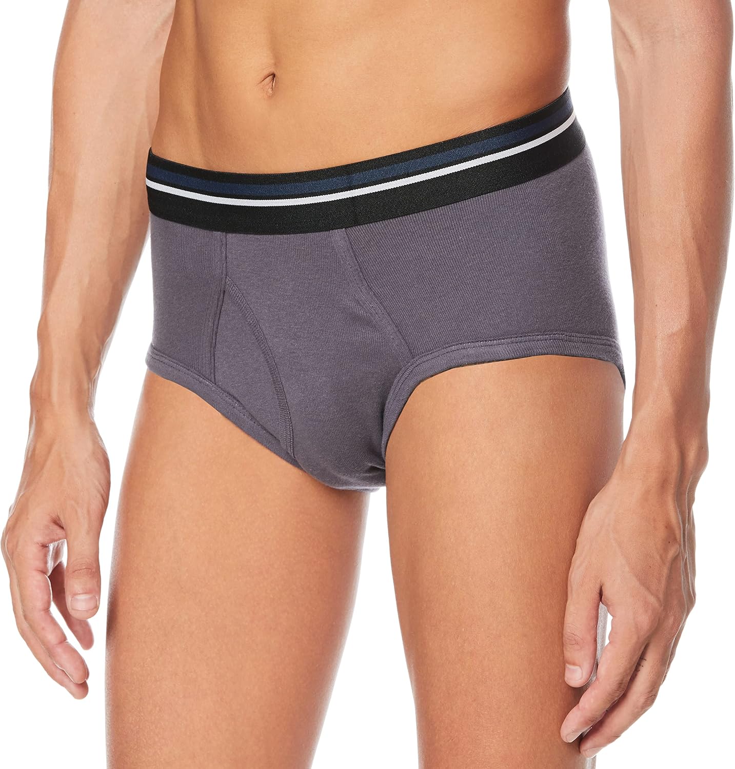 Amazon Essentials Men's Breathable Ribbed Knit Briefs with Elasticized Waistband, Multipacks