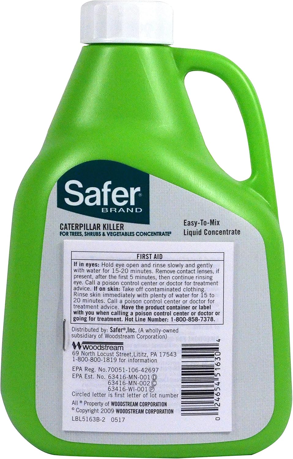 Safer Brand Caterpillar Killer II Concentrate Spray, 16 fl oz | Kills Caterpillars, Gypsy Moth Larvae, Worms & Cabbage Loopers, Organic Pest Control Spray, Outdoor Use in Plants & Gardens