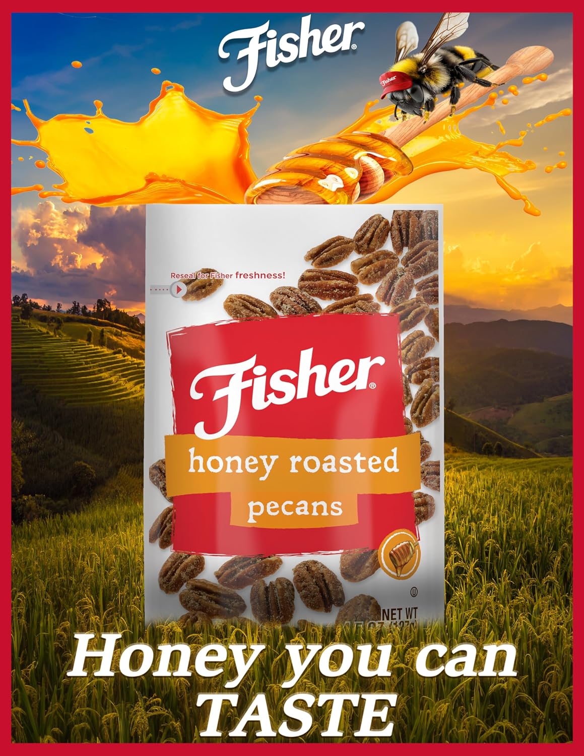 Fisher Snack Glazed Pecans Candied, 24 oz, Pack of 1 | Junior Mammoth Candied Pecans, Perfect For Gifting Or Personal Enjoyment, Crunchy, Irresistibly Sweet