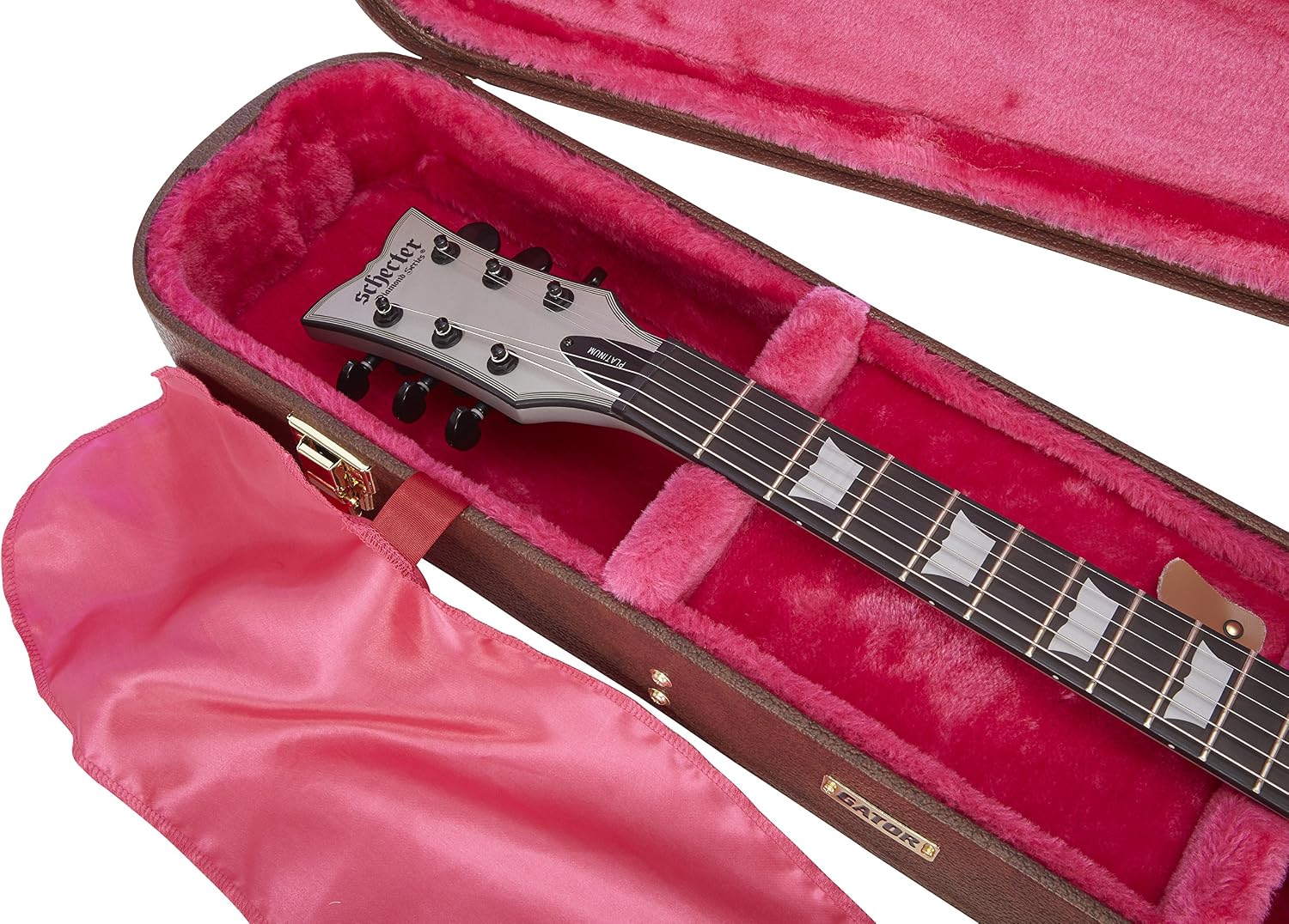 Gator Cases Deluxe Wood Case for SG Electric Guitars; Brown Exterior (GW-SG-BROWN)