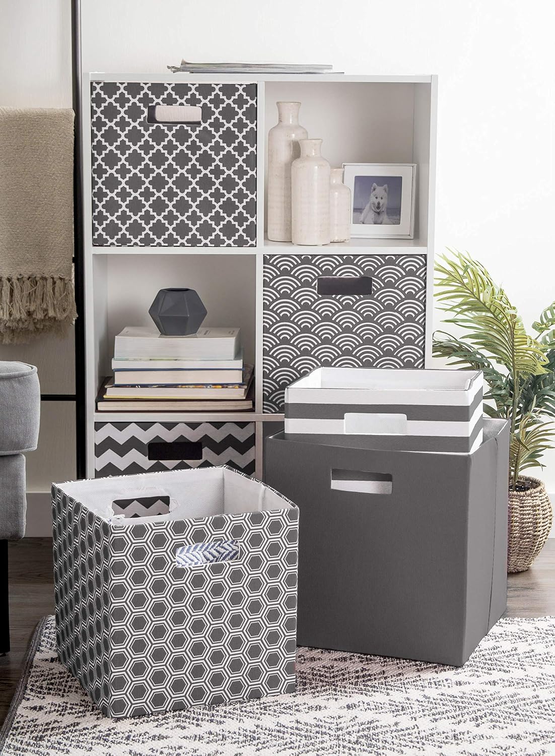 DII Fabric Storage Cube Organizer Bin 13x13x13 Foldable, Teal