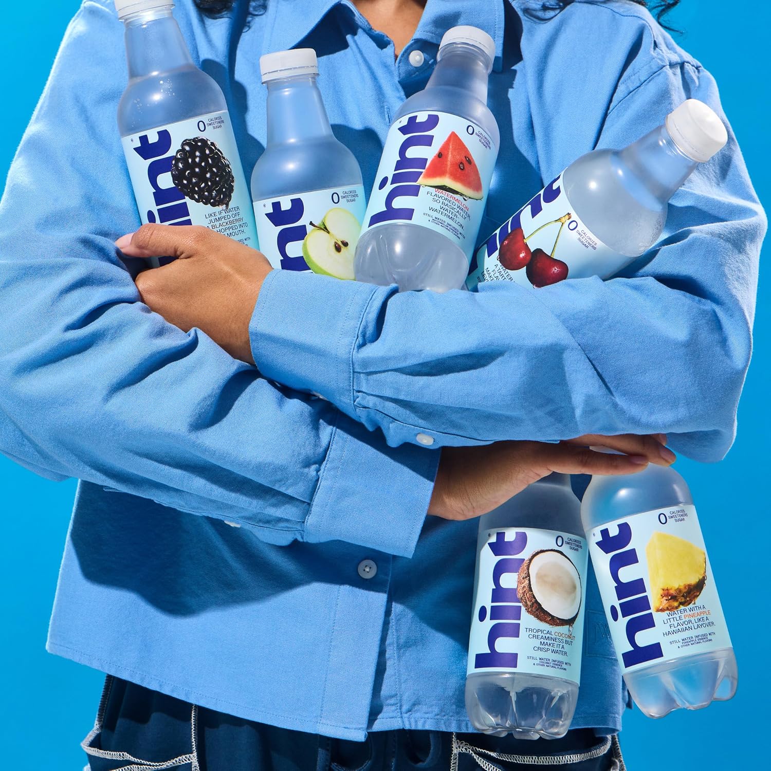 Hint Flavored Water Zero Sugar 0 Calories - Pineapple 16 FL Oz (12 pack) | Crisp, refreshing water, fruit flavors. 0 calories, 0 sugar, 0 sweeteners. Hydration for wellness. Gluten-free, Kosher, Vegan