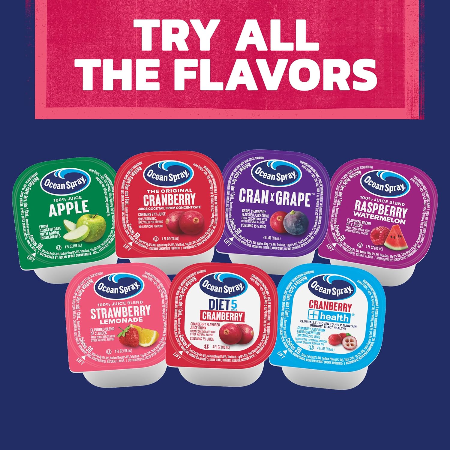 Ocean Spray Cran-Grape Juice Cups 4 Ounce (Pack of 48)