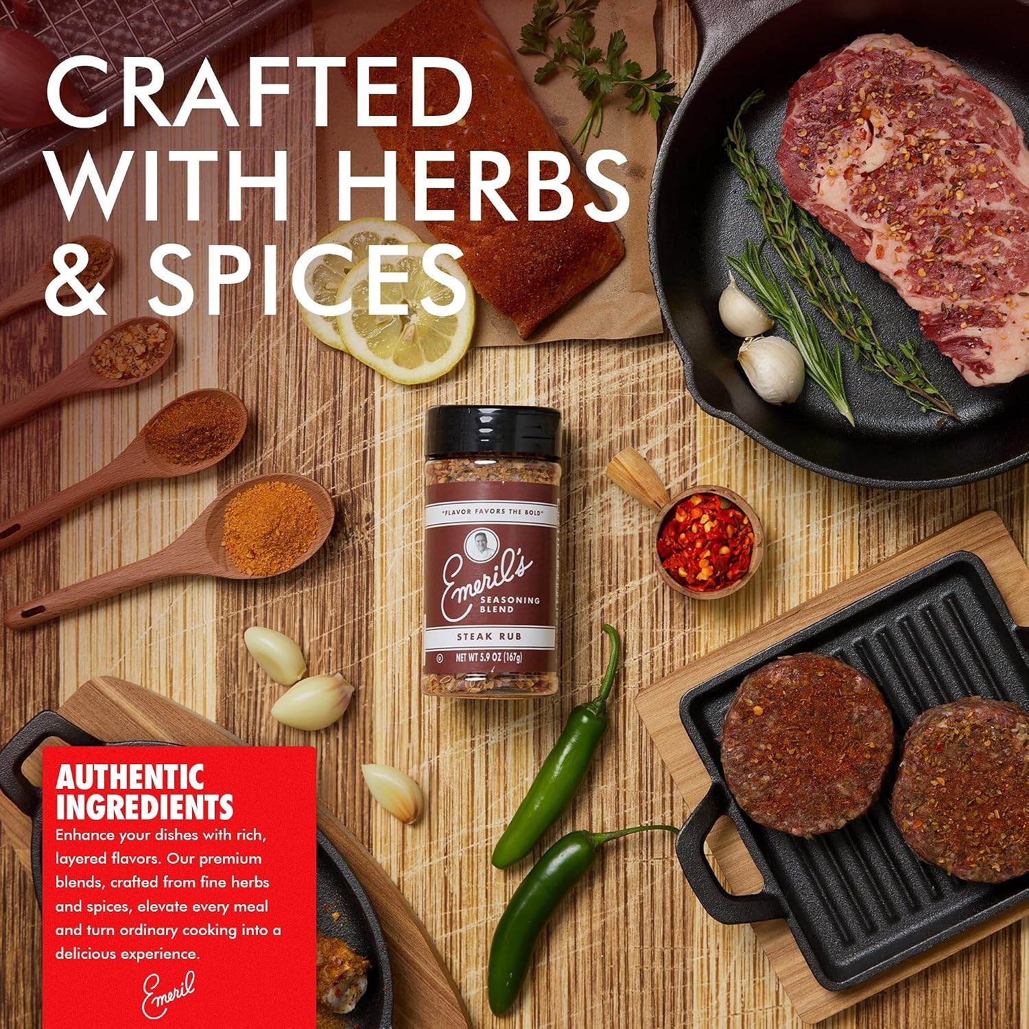 Emeril Lagasse 5 Oz, 3-Pack and 6-Pack Seasoning Blend: Original Essence, Cajun, Blackened, Chicken Rub, Steak Rub and Rib Rub Best Seasonings and Spices for Cooking (3PK - Chicken/Steak/Rib Rub)