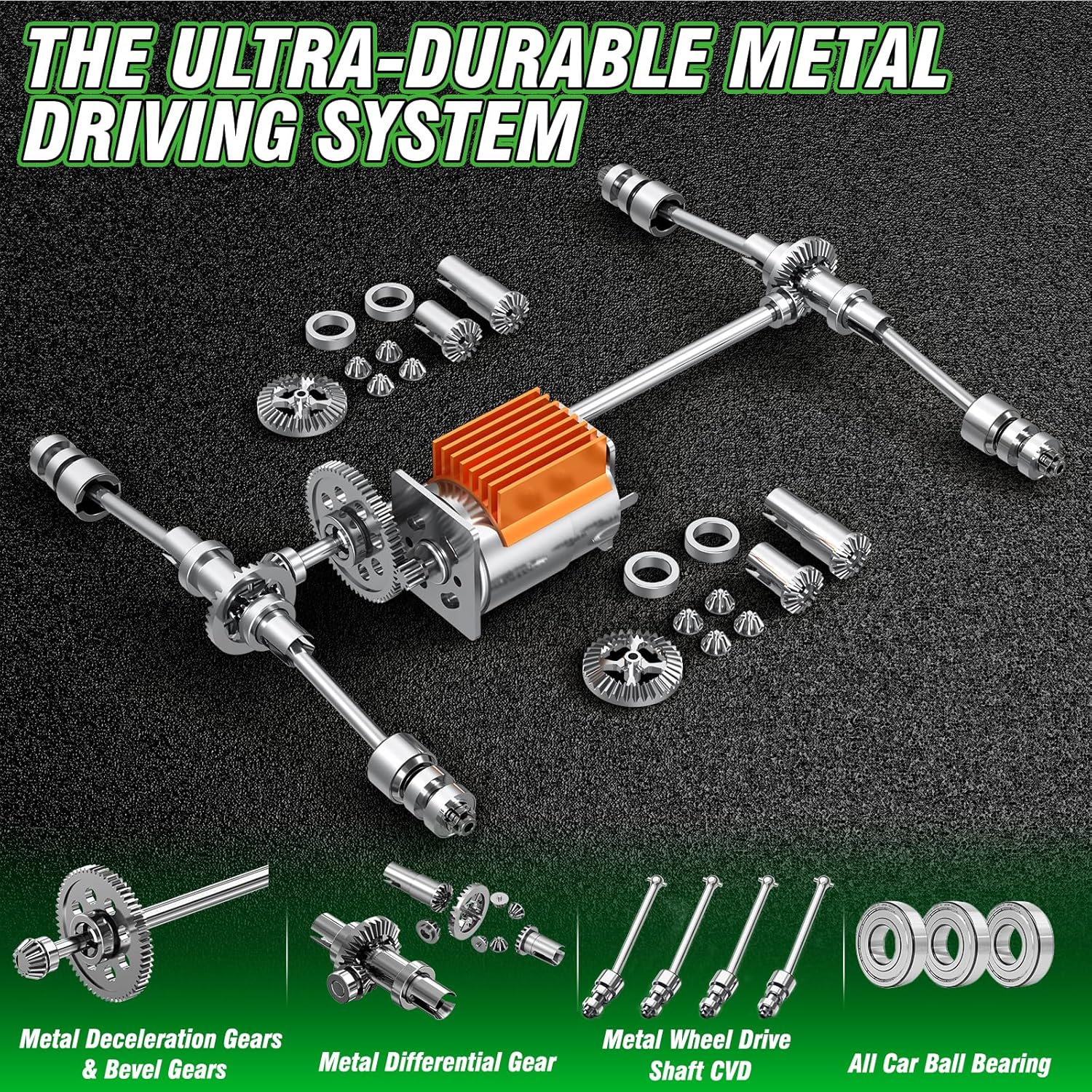 1:18 All Terrain RC Car for Adults & Boys (HS18-05), 4WD Off-Road RC Truck High Speed Fast 40+ KPH