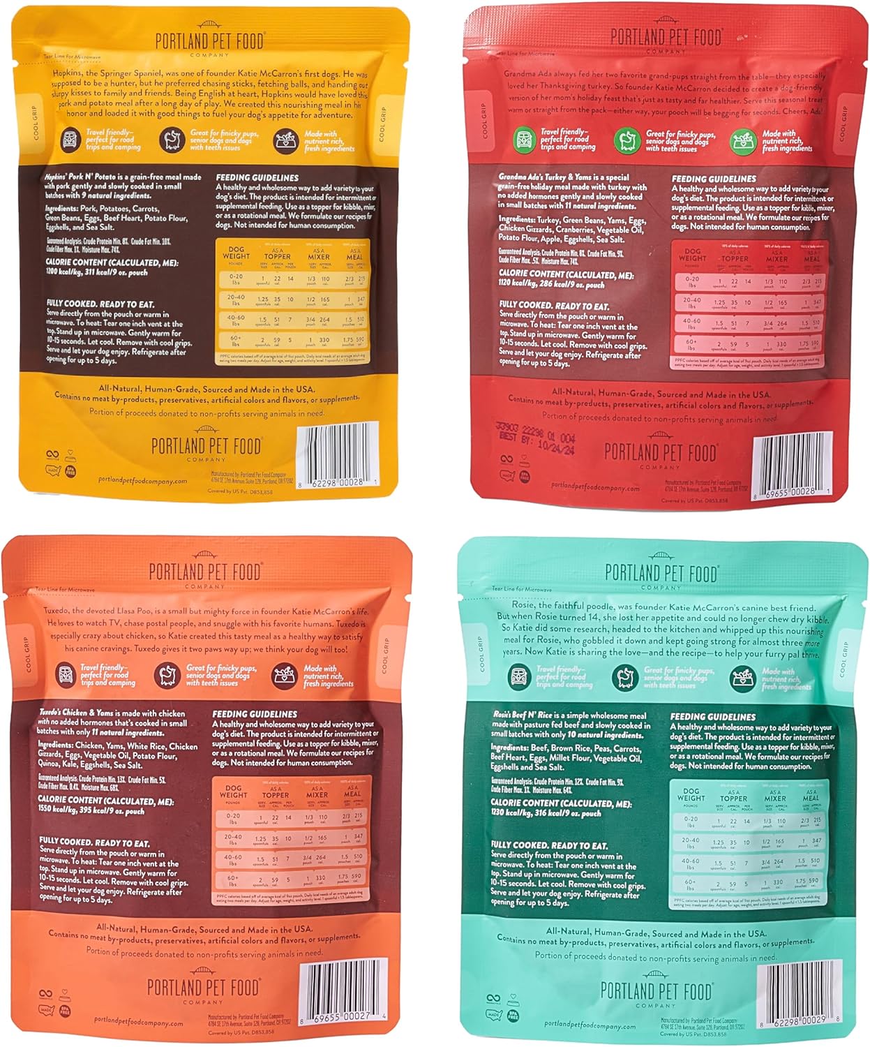Portland Pet Food Company Fresh, Human Grade Dog Food Topper & Meal 5 Pack
