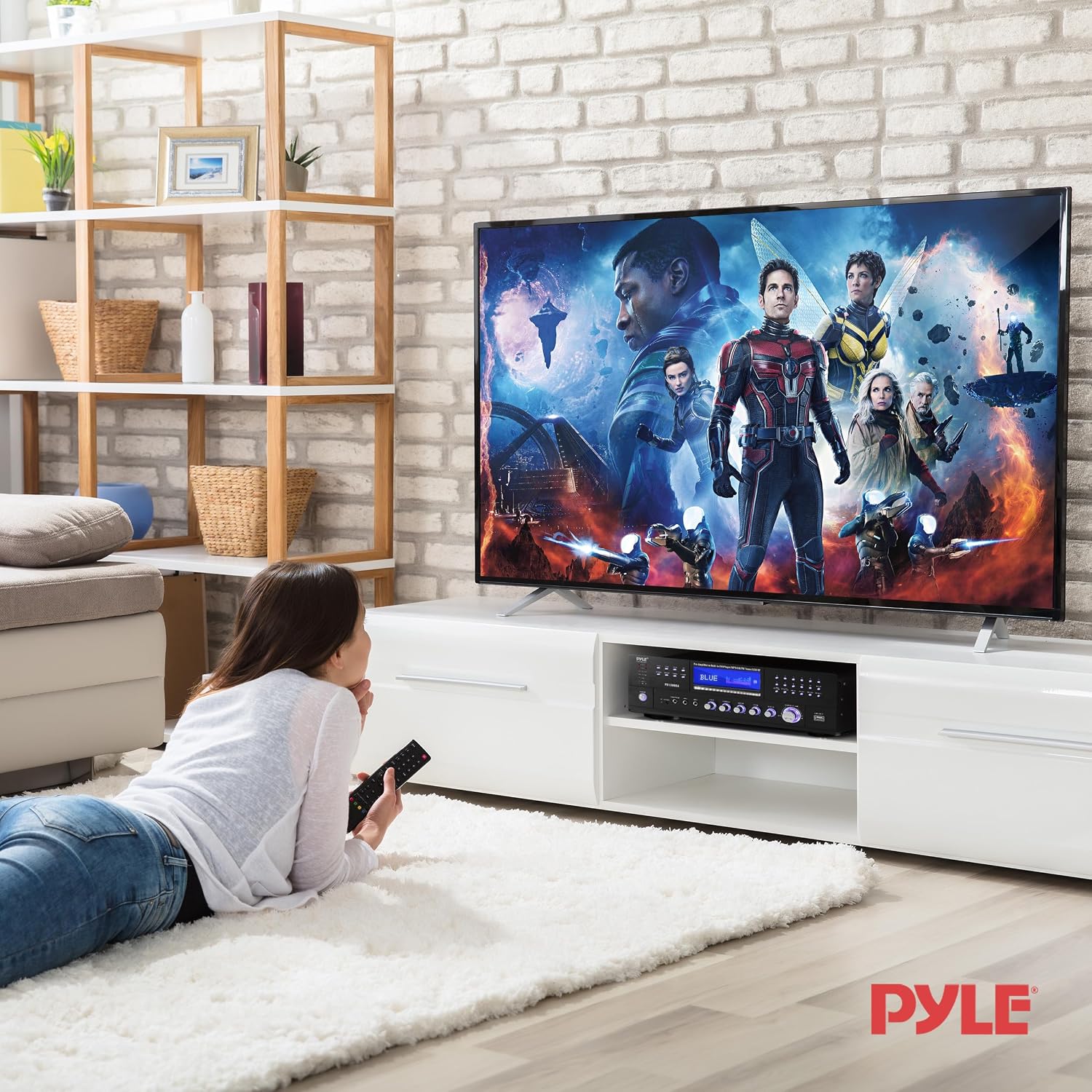 Pyle 4-Channel 1000W Power Amplifier with Bluetooth - Wireless Stereo Home Audio Receiver w/ Front Loading CD DVD Player, FM Radio, USB-A, Headphone