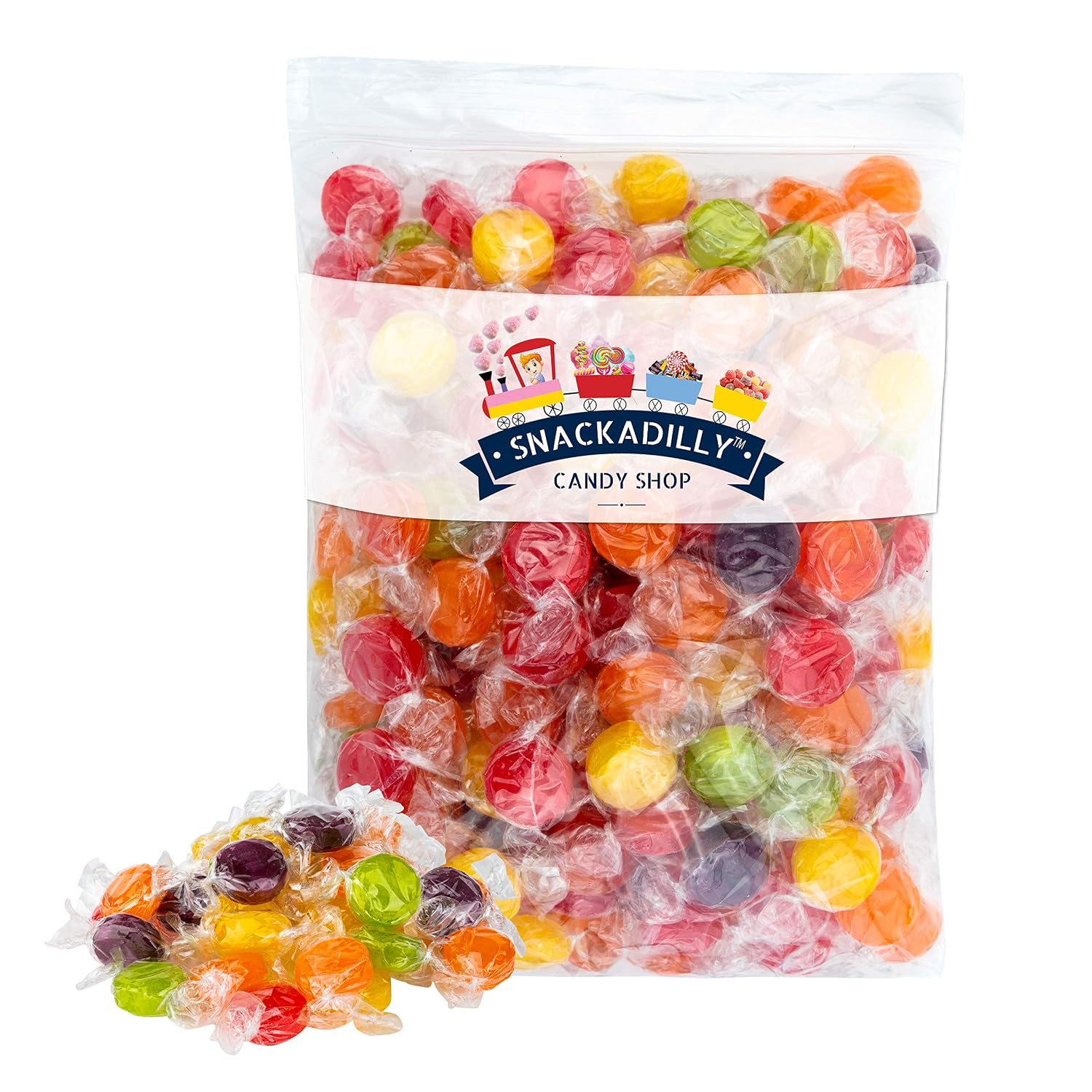 Snackadilly Fruit Flavored Hard Candy - VALUE SIZE 3 Pound Bag - Assorted Fruit Flavored Candy - Individually Wrapped