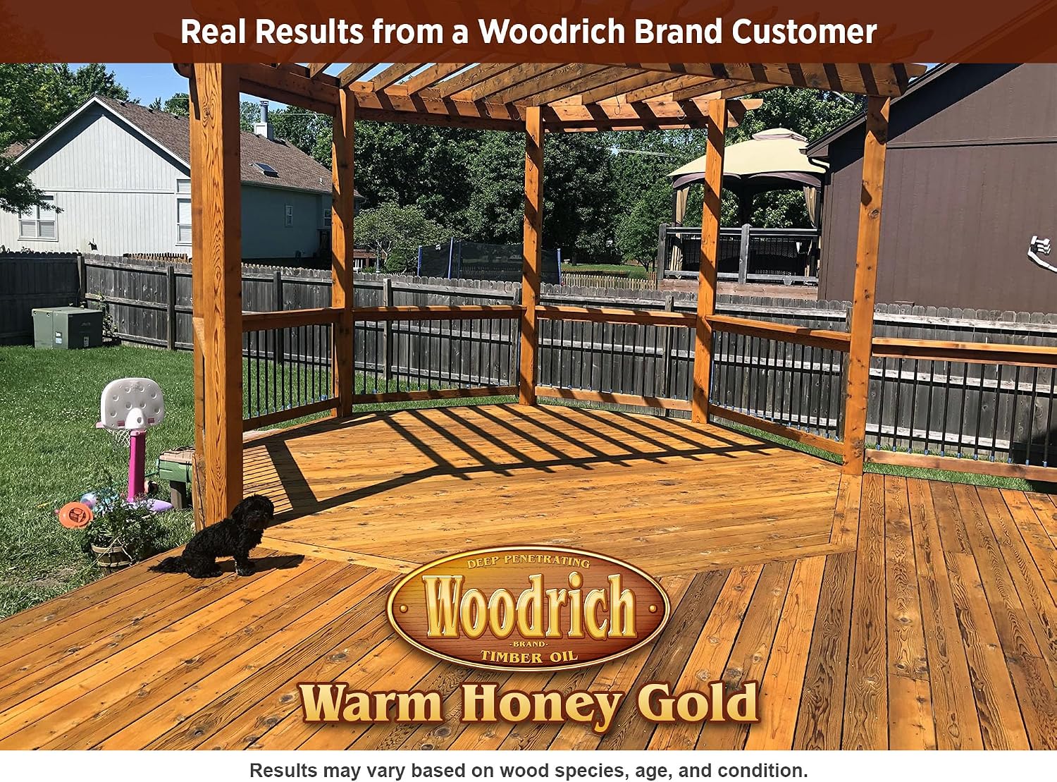 Timber Oil Deep Penetrating Stain for Wood Decks, Fences, Siding, and Log Cabins - 5 Gallons, Amaretto (Covers 750 sq. ft.)