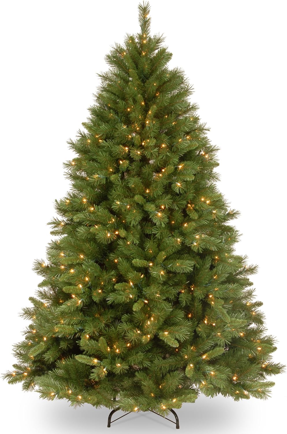 National Tree Company 7.5ft Pre-Lit Winchester Pine Christmas Tree | 500 Clear Lights, 1,198 Tips, Includes Stand, Artificial, Green