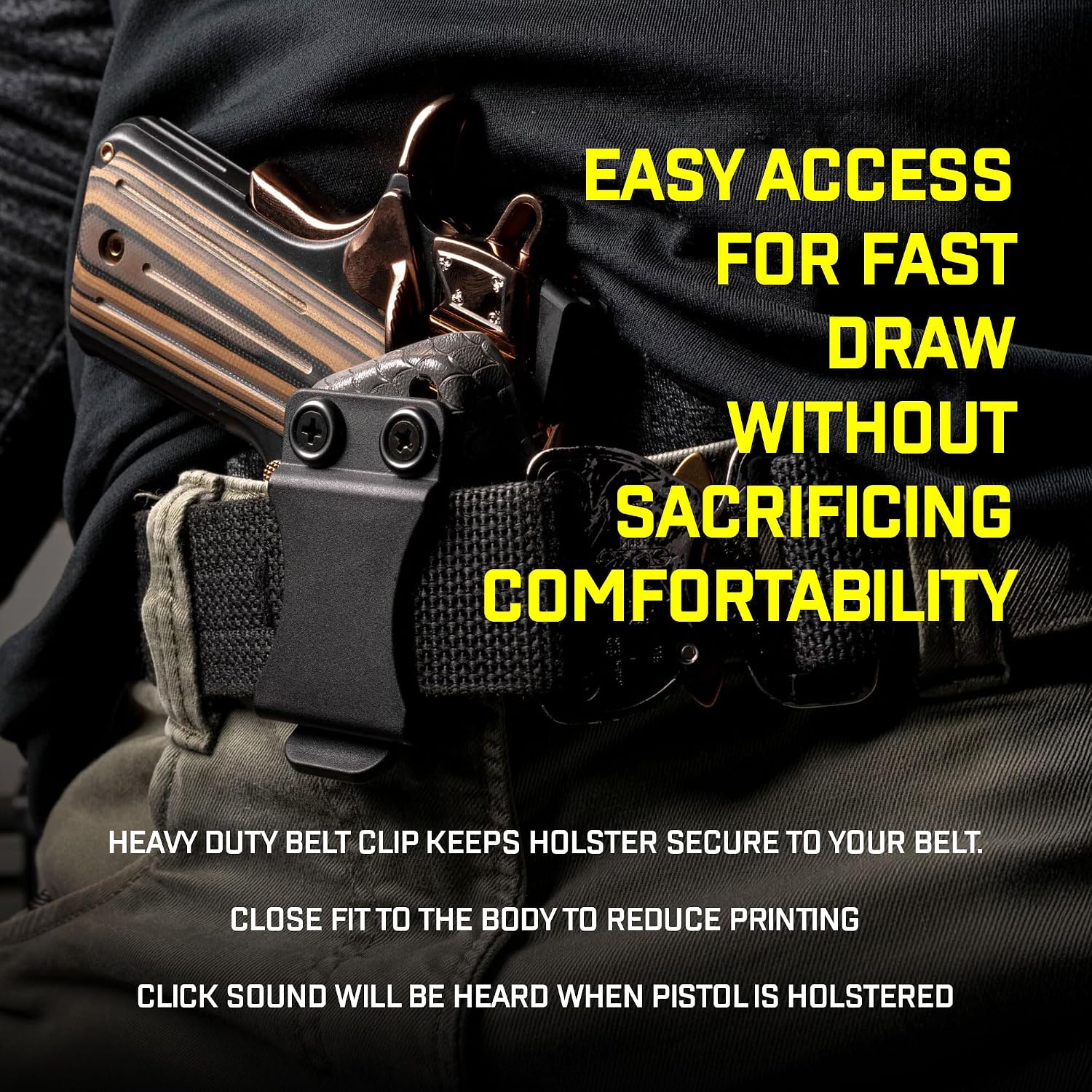 IWB Kydex Holster for Inside Waistband Carry – Adjustable Cant & Retention – Over 200+ Models Available, Glock, Sig Sauer, CZ, FN, Smith & Wesson, Springfield, TTI & More