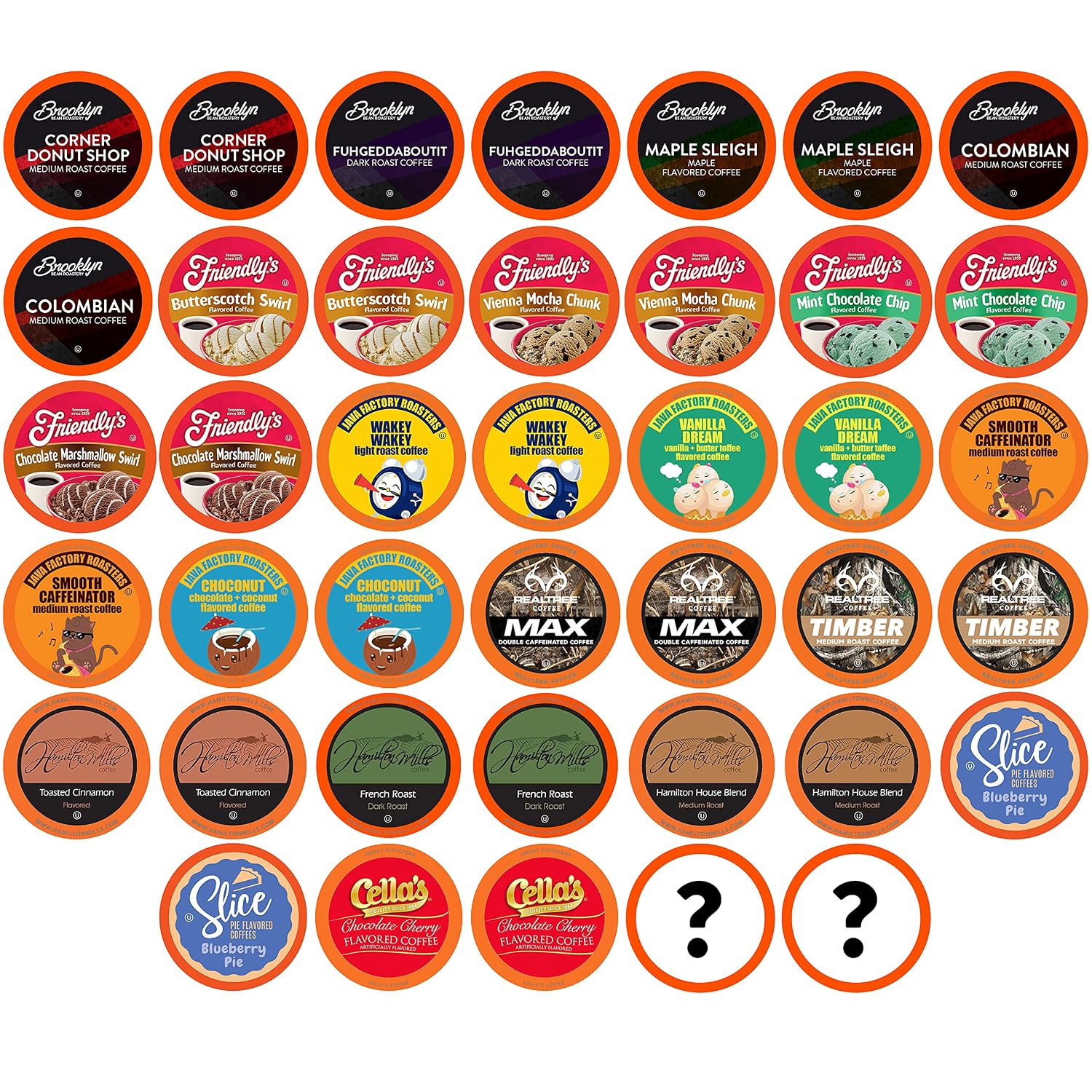 Two Rivers Coffee Flavored Coffee Pods Compatible with Keurig K Cup Brewers, Assorted Variety Pack Flavored Coffee, 40 Count