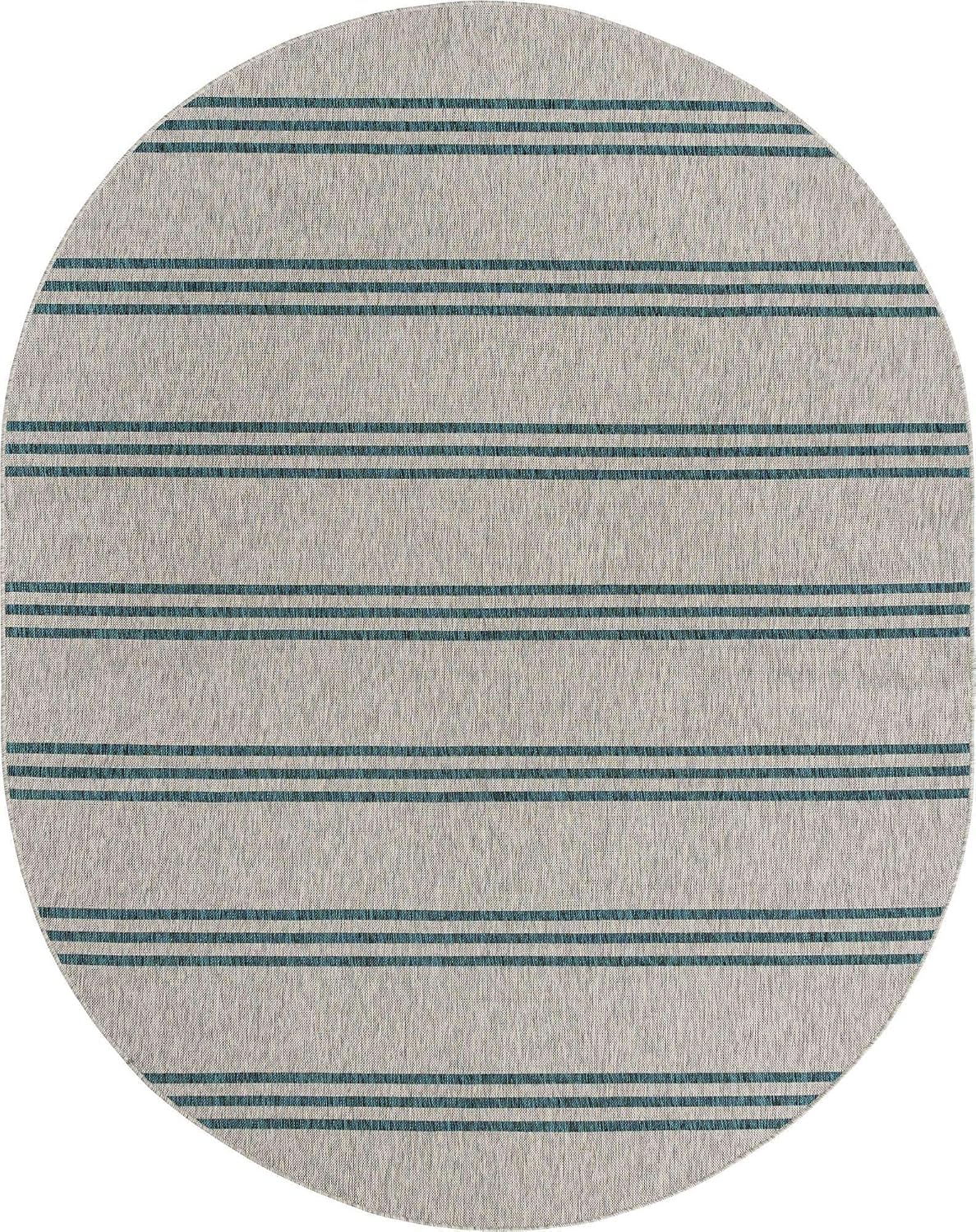 Unique Loom Outdoor Collection Area Rug - Anguilla (9' x 12' Rectangle, Blue/ Ivory)