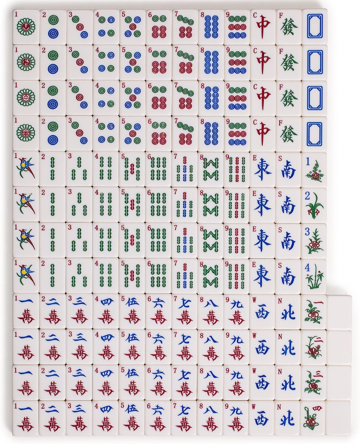 Yellow Mountain Imports Classic Chinese Mahjong Game Set, Emerald with 148 Medium-Size Translucent Green Tiles and Wooden Case