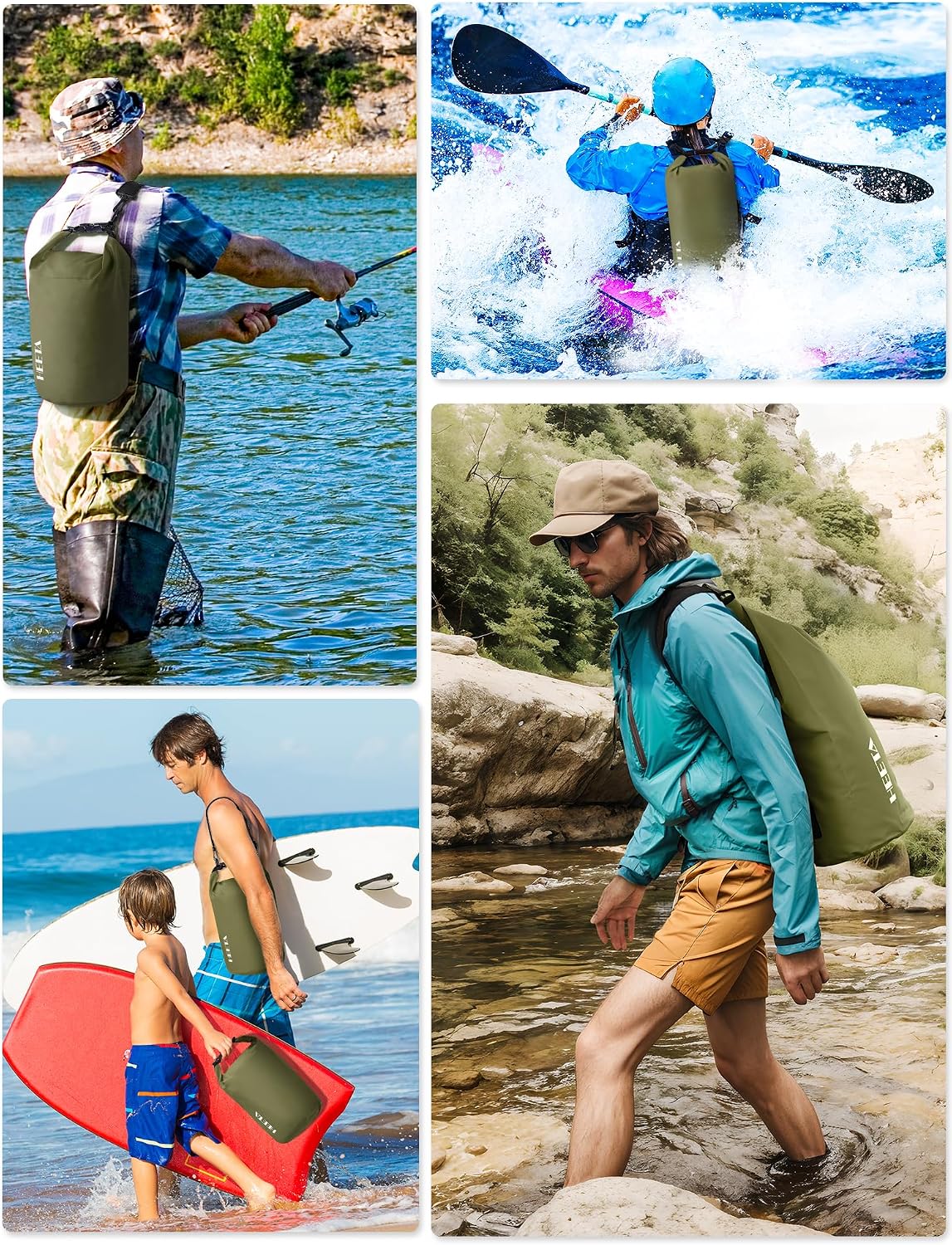 HEETA Waterproof Dry Bag Backpack with Emergency Whistle 5L/10L/20L/30L/40L