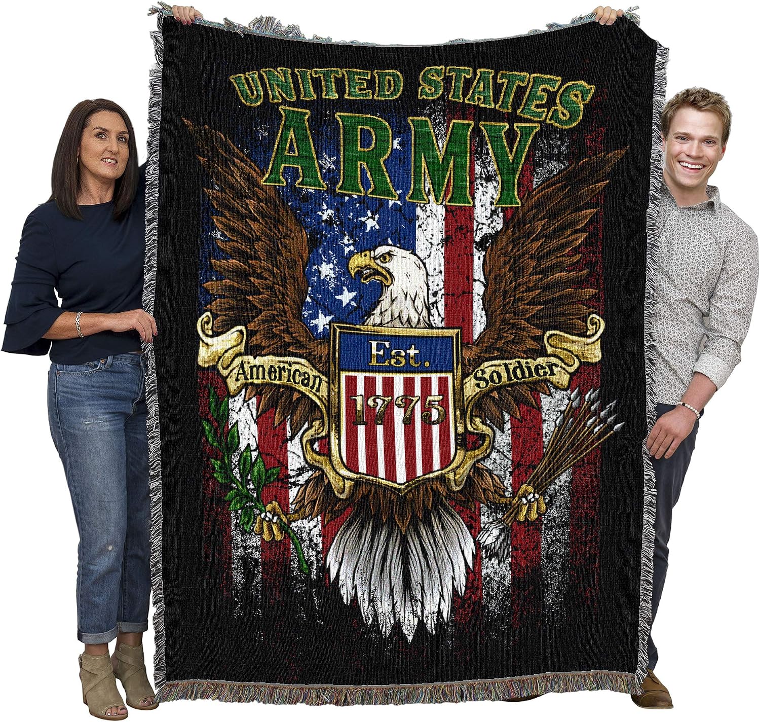 Pure Country Weavers US Army -Military Service Mark Seal Blanket Eagle - Gift Military Tapestry Throw Woven from Cotton - Made in the USA (72x54)