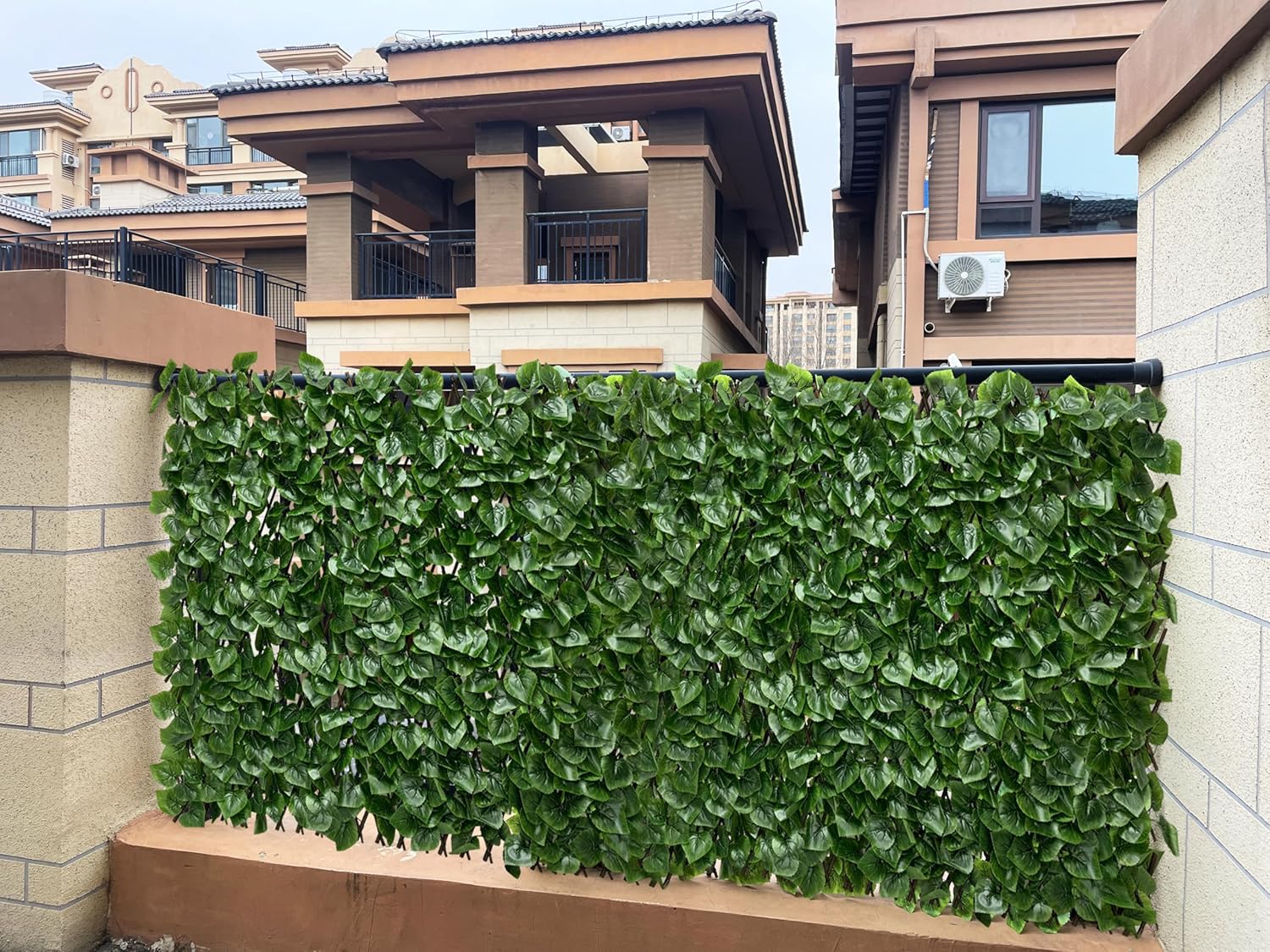 Expandable Fence Privacy Screen for Balcony Patio Outdoor,Decorative Faux Ivy Fencing Panel,Artificial Hedges (Single Sided Leaves)……
