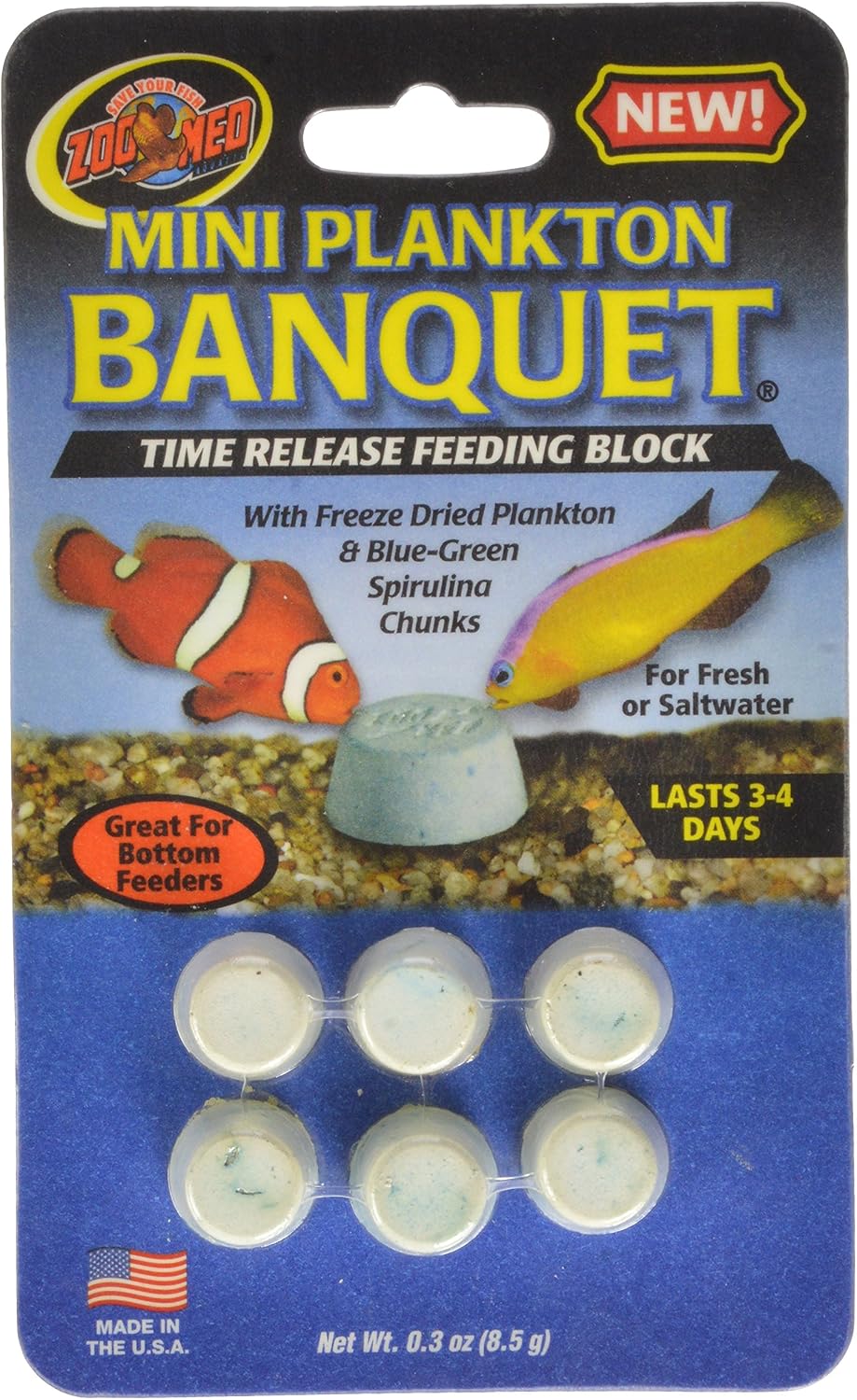 Zoo Med Laboratories AZMBB6 Plankton Banquet Block Feeder Giant, 2 Count
