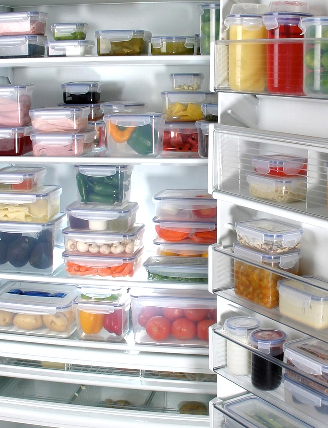 Popit! Airtight Food Storage Containers with Lids, 8-Piece Set, BPA Free Plastic, Microwave, Freezer & Dishwasher Safe, Stackable