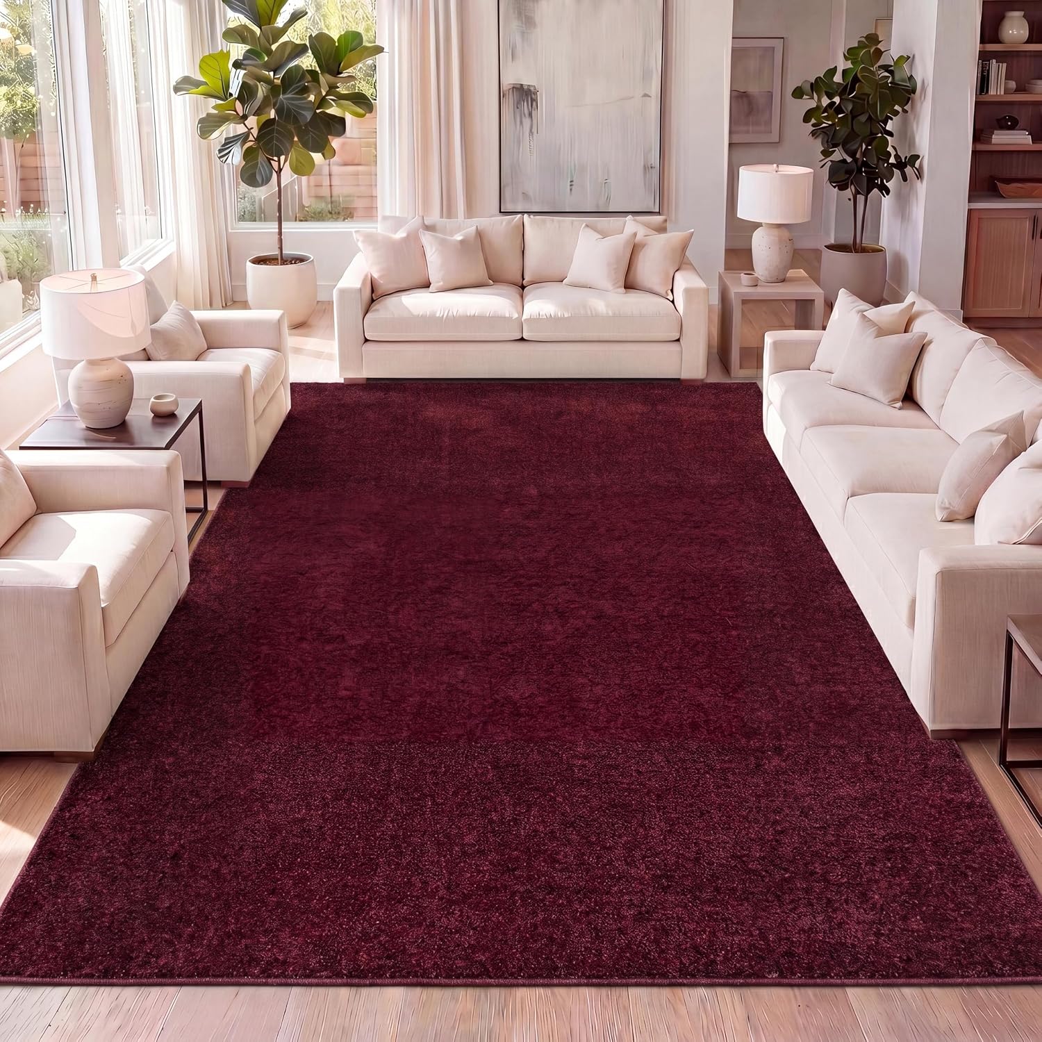 JONATHAN Y Haze Solid Low-Pile Brown Indoor Area Rug 8x10, Coastal, Bohemian, Minimalist, Classic, Easy-Cleaning for Living Room, Bedroom, Kitchen