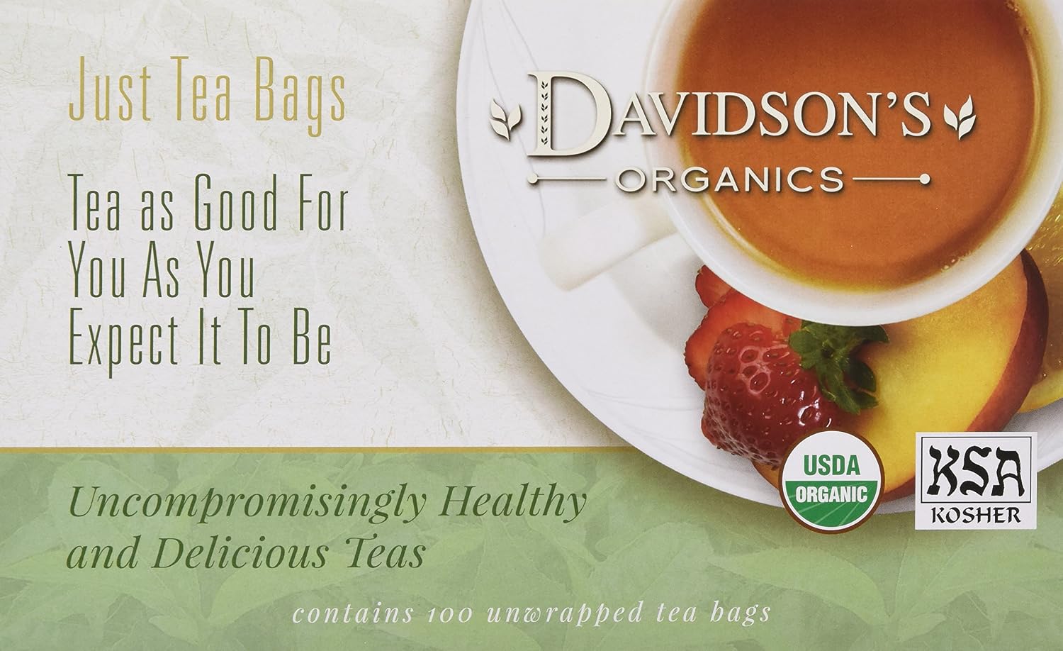 Davidson's Organics, Yerba Mate, 100-count Unwrapped Tea Bags