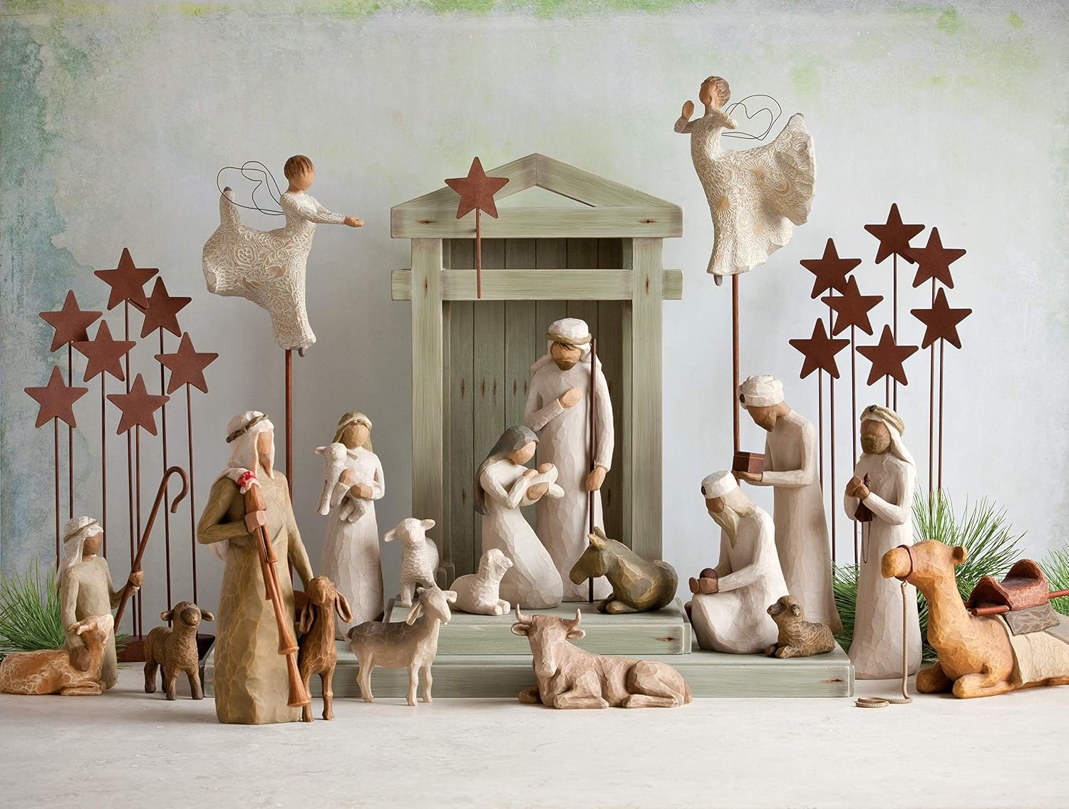Willow Tree Ox and Goat, Sculpted Hand-Painted Nativity Figures, 2-Piece Set | Extends the Willow Tree Nativity Scene, Designed by Artist Susan Lordi, Heirloom Keepsake, Display on Shelf or Table