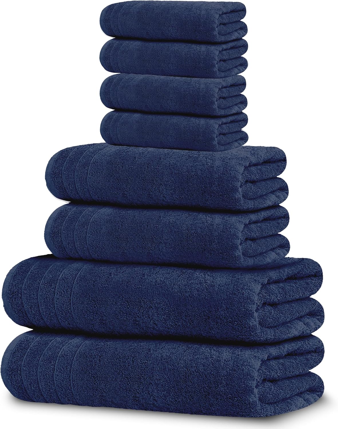 Tens Towels 8 Piece Towel Set, 2 XL Bath, 2 Hand, 4 Washcloth, Dark Grey