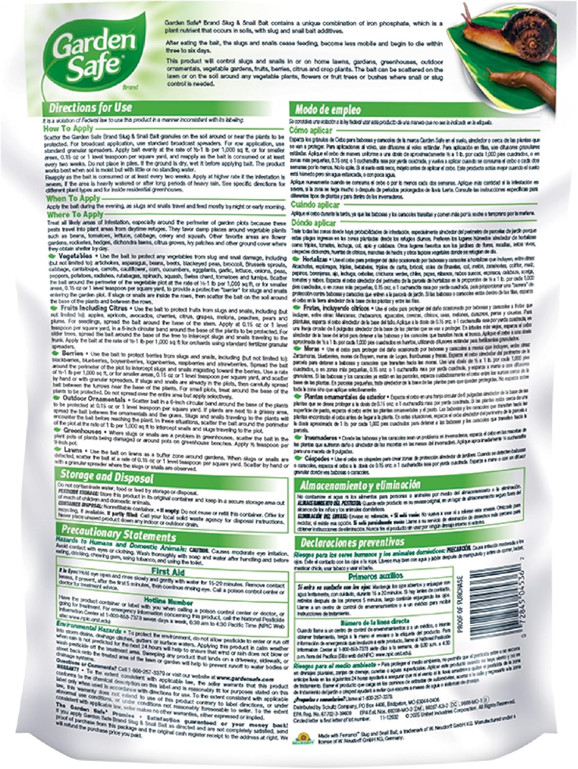 Garden Safe Slug & Snail Bait Granules, Kills Slugs & Snails, 2 Lb | Kills Slugs & Snails, For Lawns, Gardens & Greenhouses, Can Be Used Around Pets & Wildlife, Contains Iron Phosphate