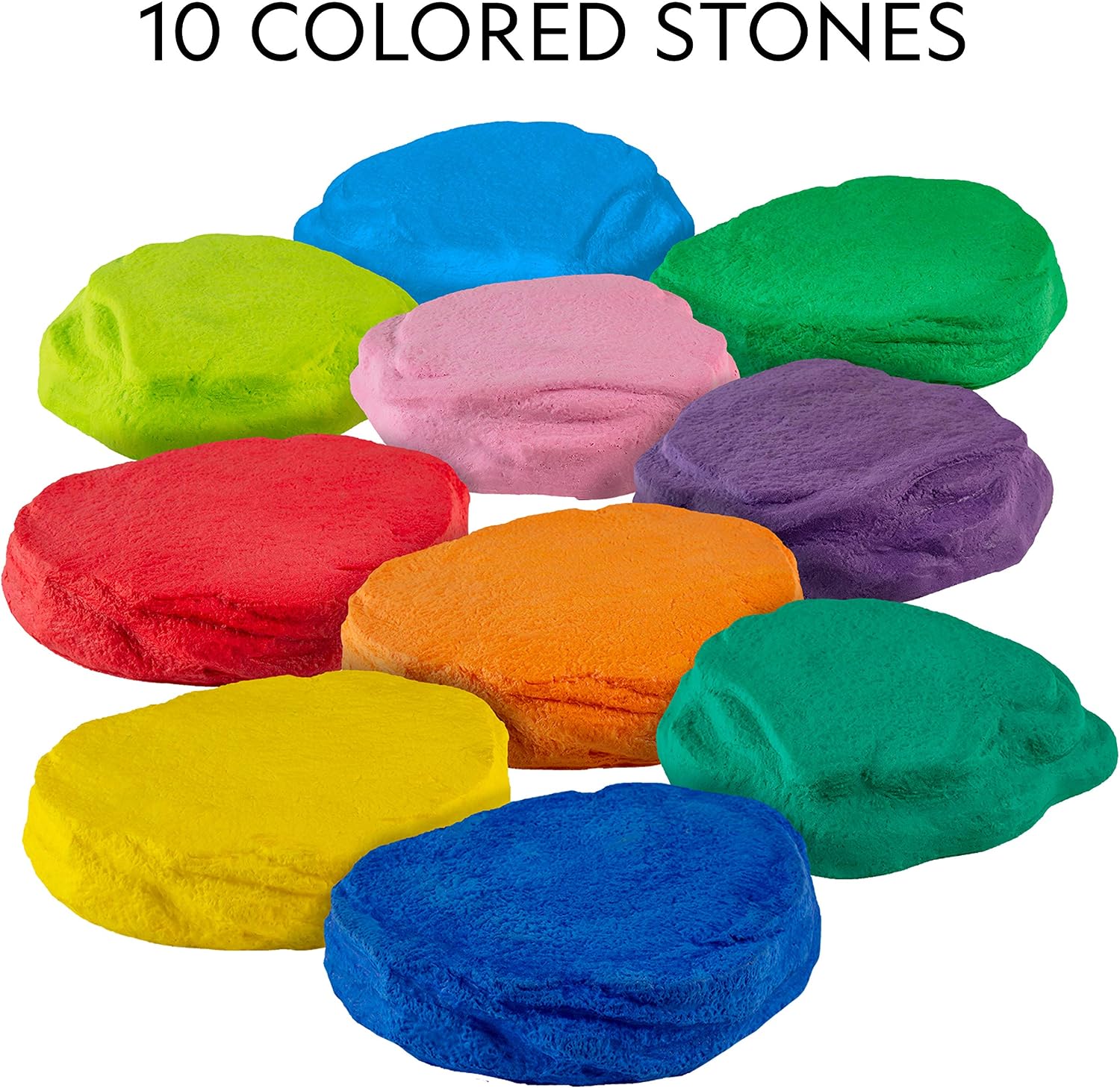 NATIONAL GEOGRAPHIC Stepping Stones for Kids – 10 Soft Durable, Encourage Toddler Balance & Gross Motor Skills, Indoor & Outdoor Toys