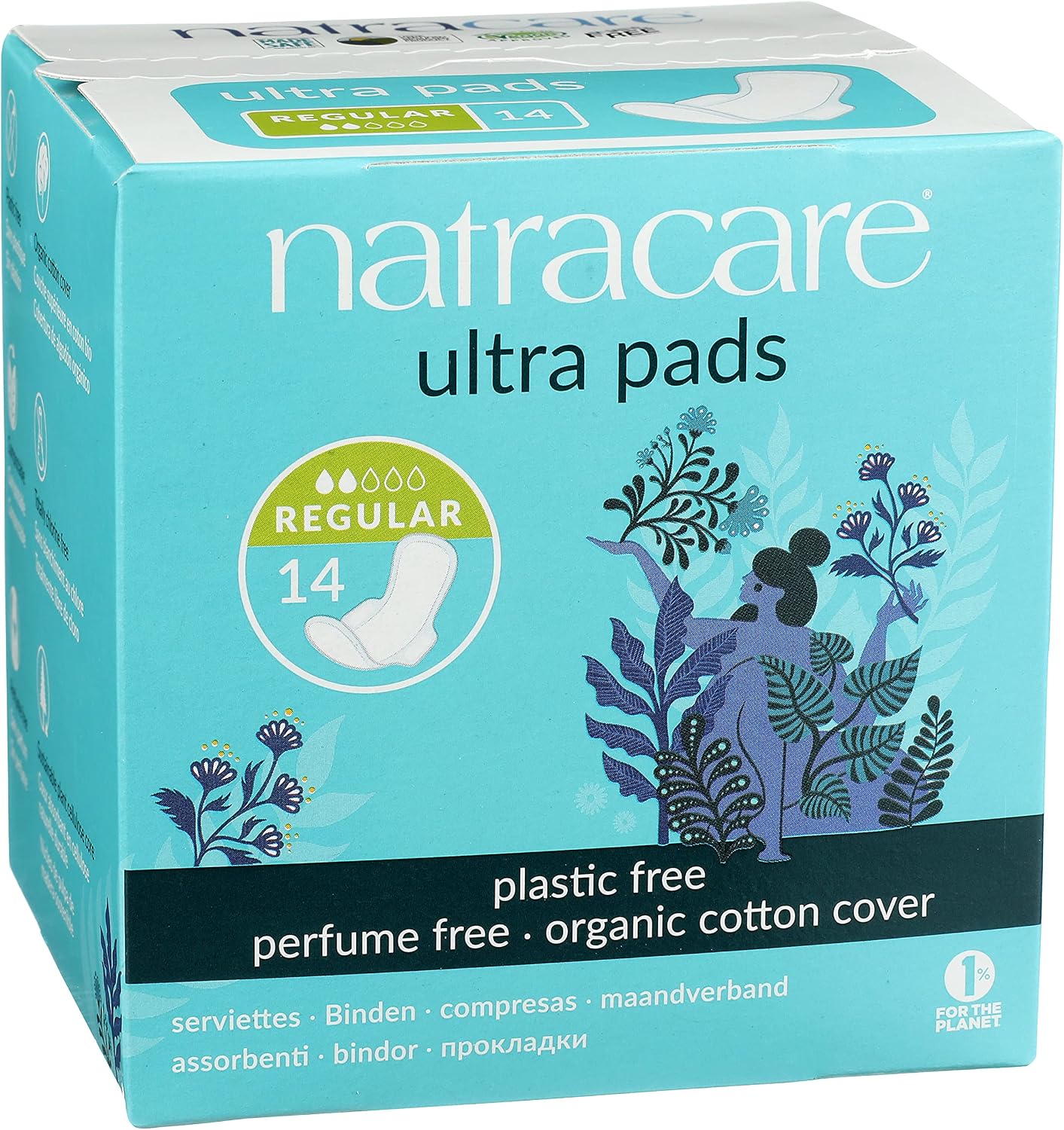 Natracare Cotton Natural Feminine Ultra Pads Regular With Wings By Natracare, 14 Ea, 14 Count