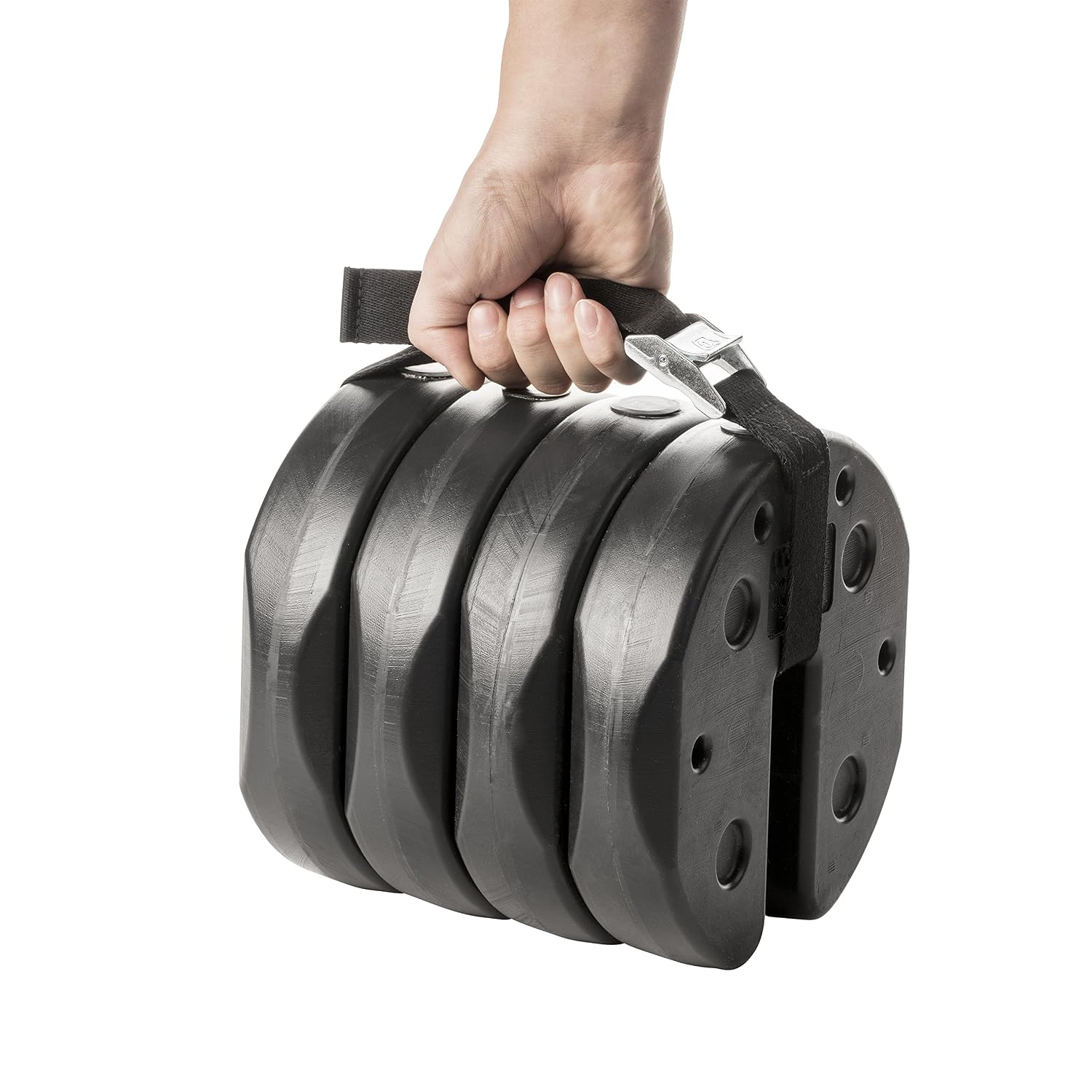 US Weight 40 Pound Canopy Weight Set of 4 and Carry Strap with No-Pinch Design - Easy Installation and Removal to Secure Tents, Canopies