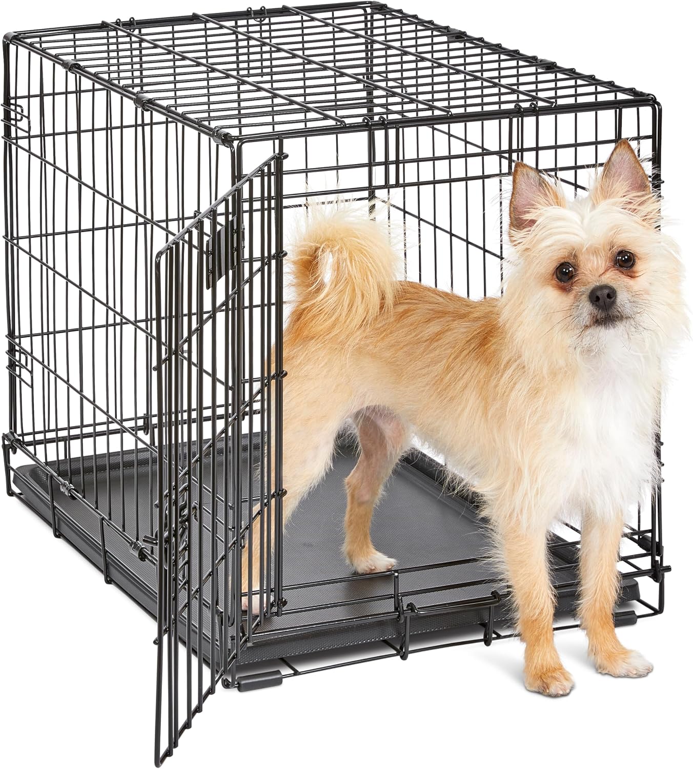 MidWest Homes for Pets 48-Inch iCrate for Extra-Large Breeds, 90-110 lbs, Single Door Folding Dog Crate with Divider Panel, Leak-Proof Tray & Secure Latches, Portable, Durable & Easy to Assemble