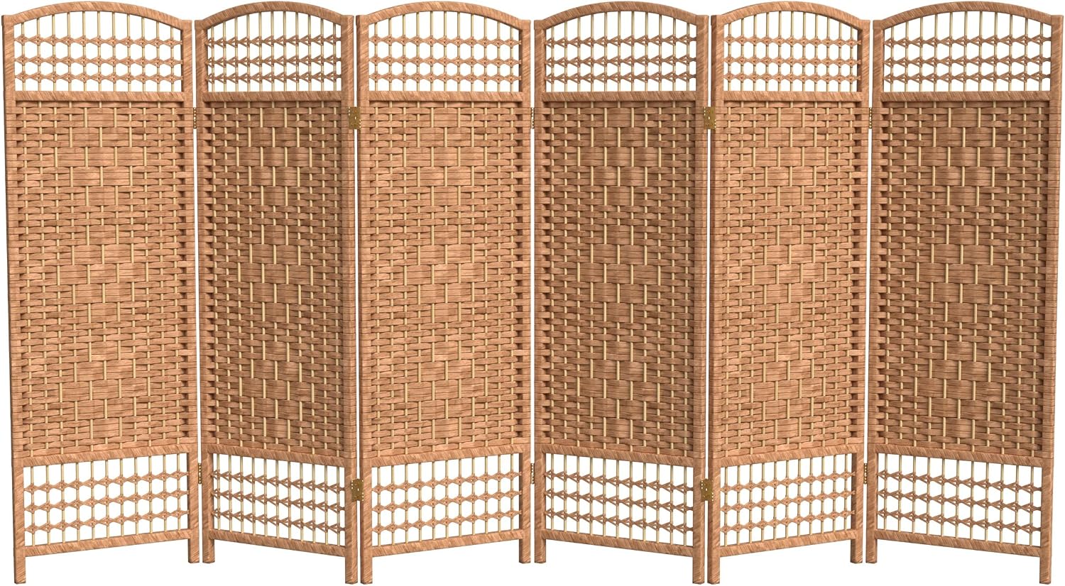 4 ft. Short Fiber Weave Folding Screen - Natural - 4 Panels