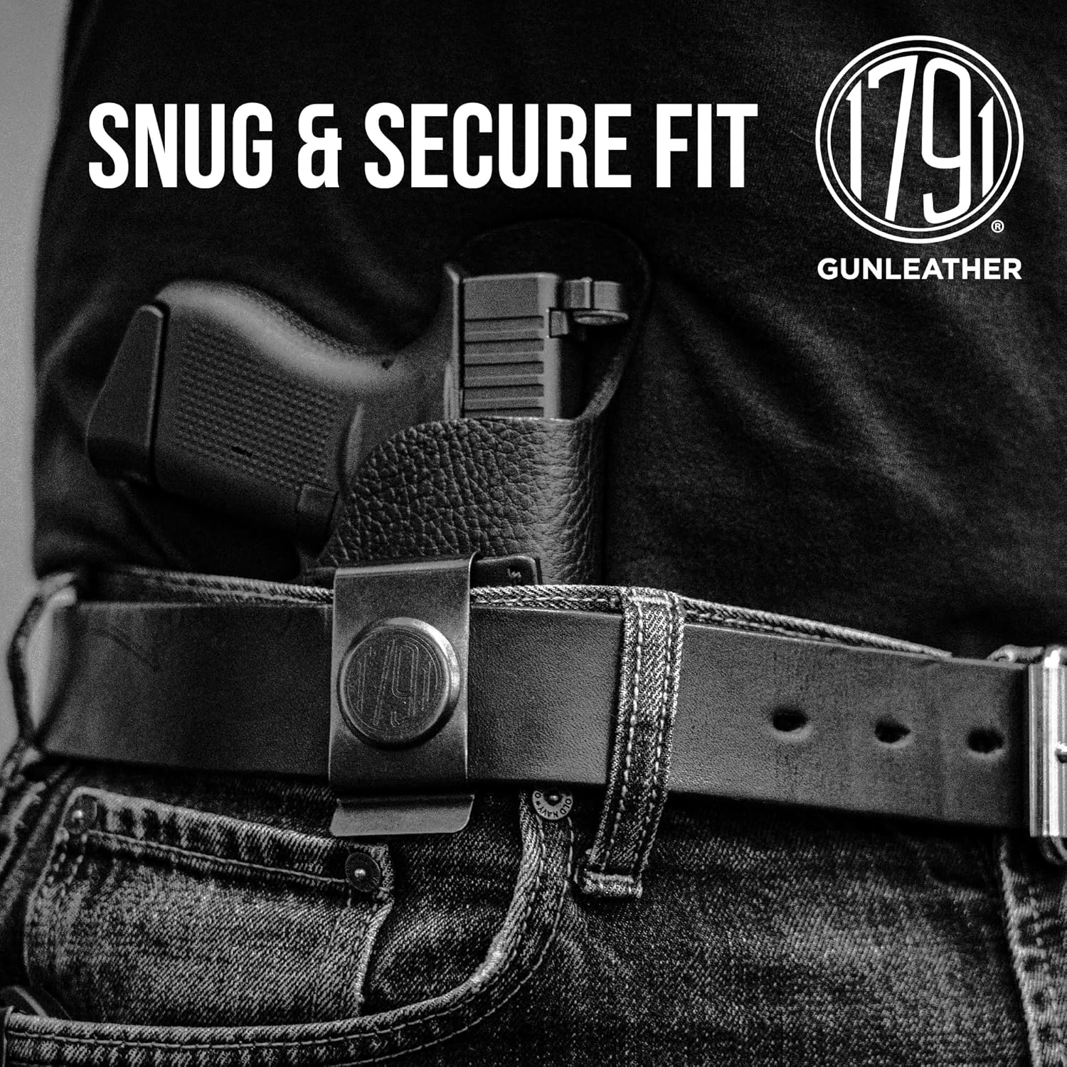 1791 Gunleather IWB Holster Fits H&K VP9SK, P2000, 45c, Sig P320c, P229c | Right-handed soft leather holster also fits H&K 45c, USPc, P30, CZ P10C, FN 509, Glock 45, Sig M18, M11-A1, Walther PDP