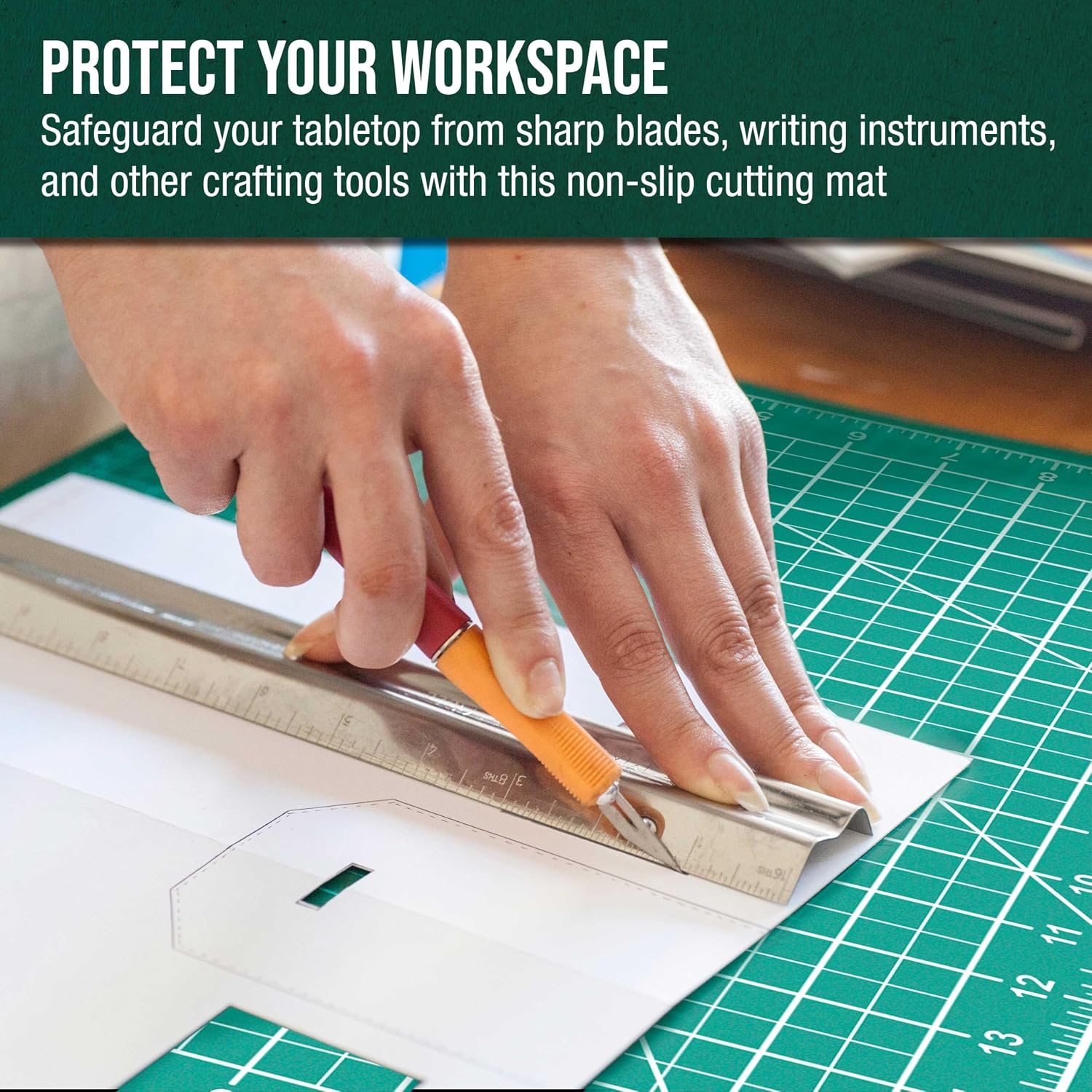 U.S. Art Supply 18" x 24" Self-Healing Cutting Mat 5-Ply - Double-Sided Green/Black Craft Mat, Non-Slip Cutting Mats for Crafts, Sewing, Quilting, Scrapbooking | Double-Sided Green/Black Craft Mat, Non-Slip Cutting Mats for Crafts, Sewing, Quilting, Scra…
